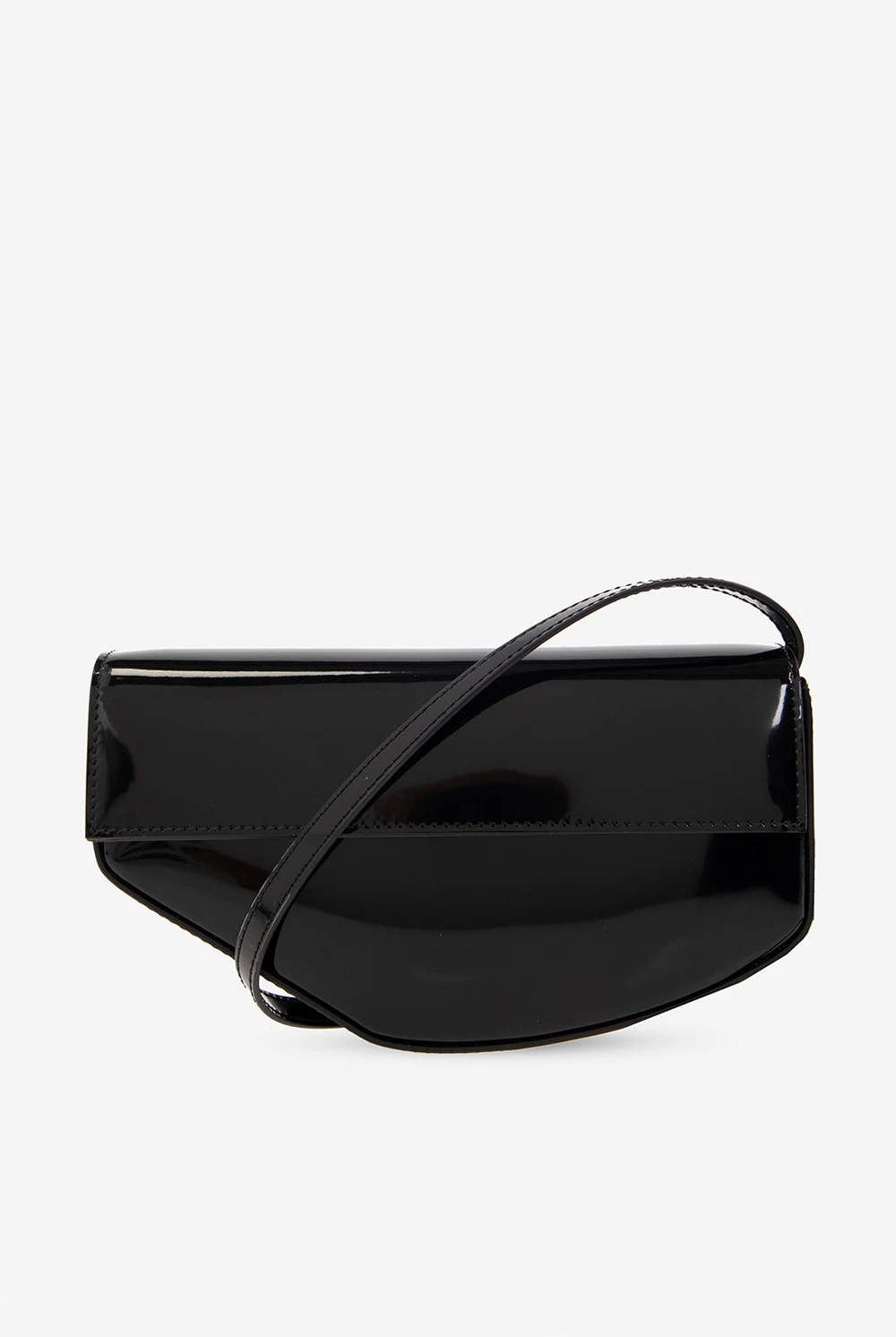 BLACK Patent-leather shoulder bag