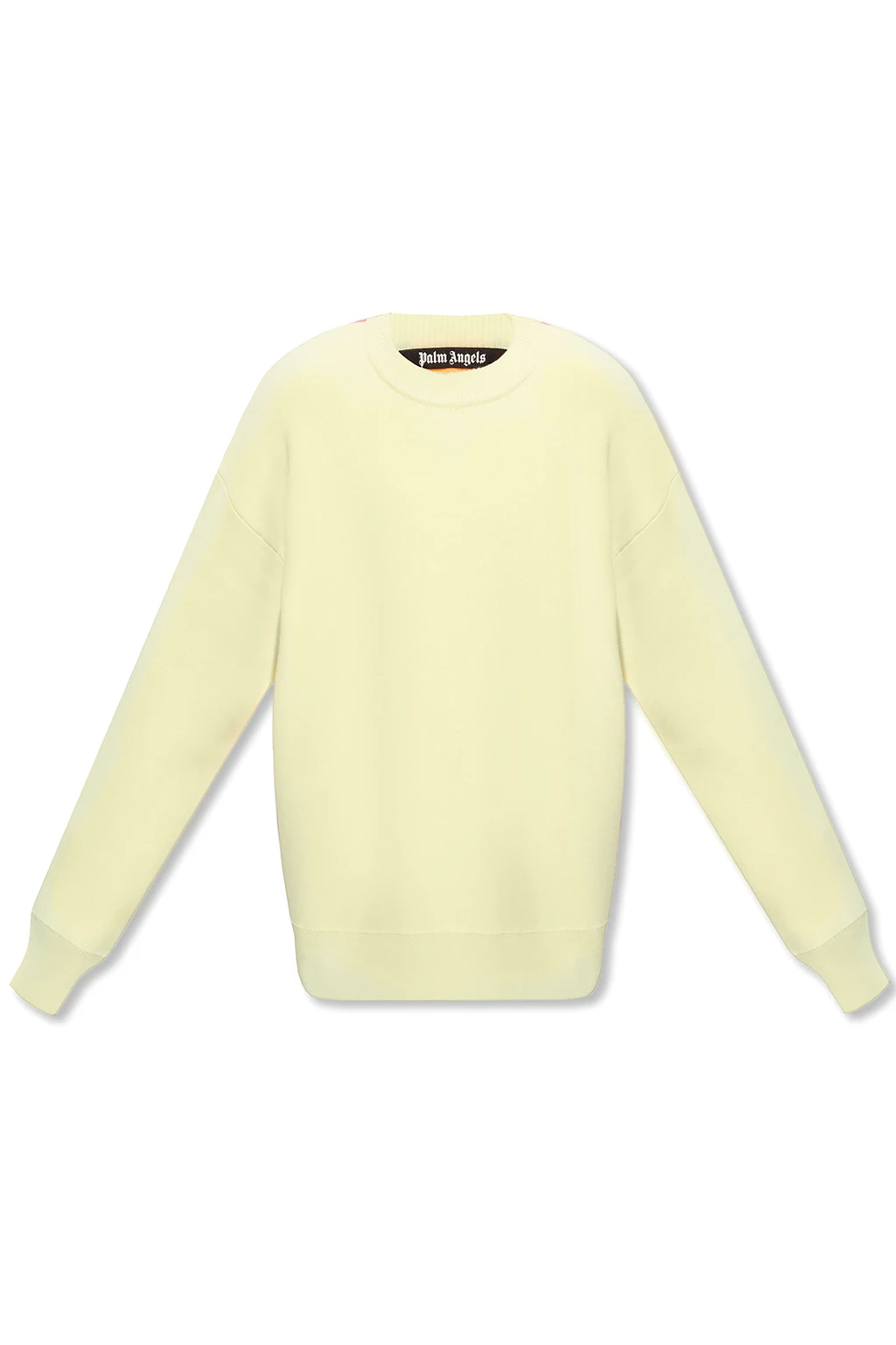 YELLOW  Wool sweater with palm motif