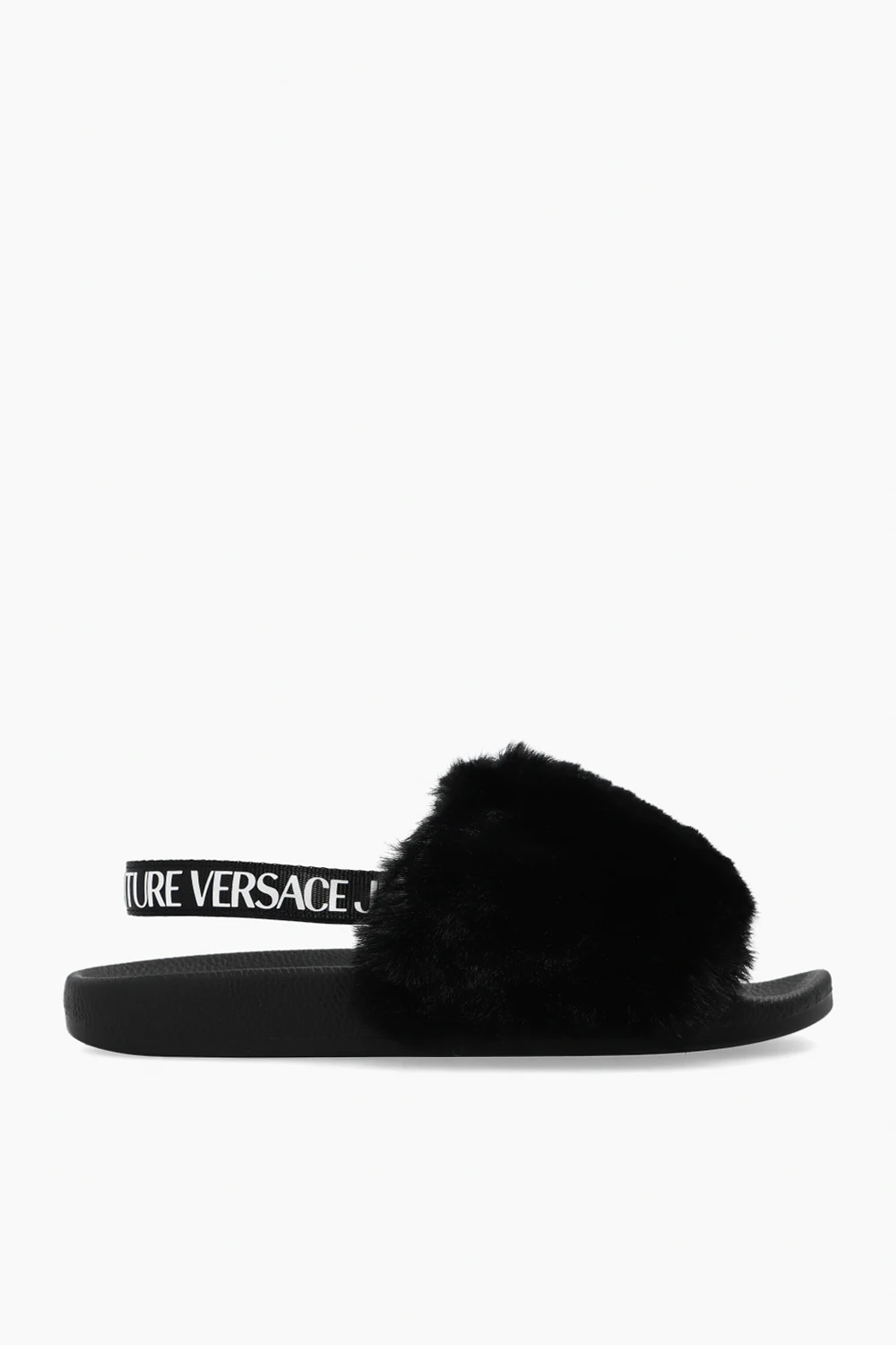 BLACK Faux fur slides