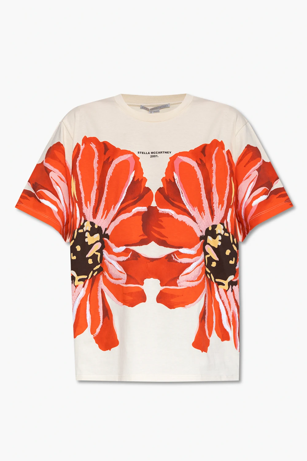 cream T-shirt with floral motif