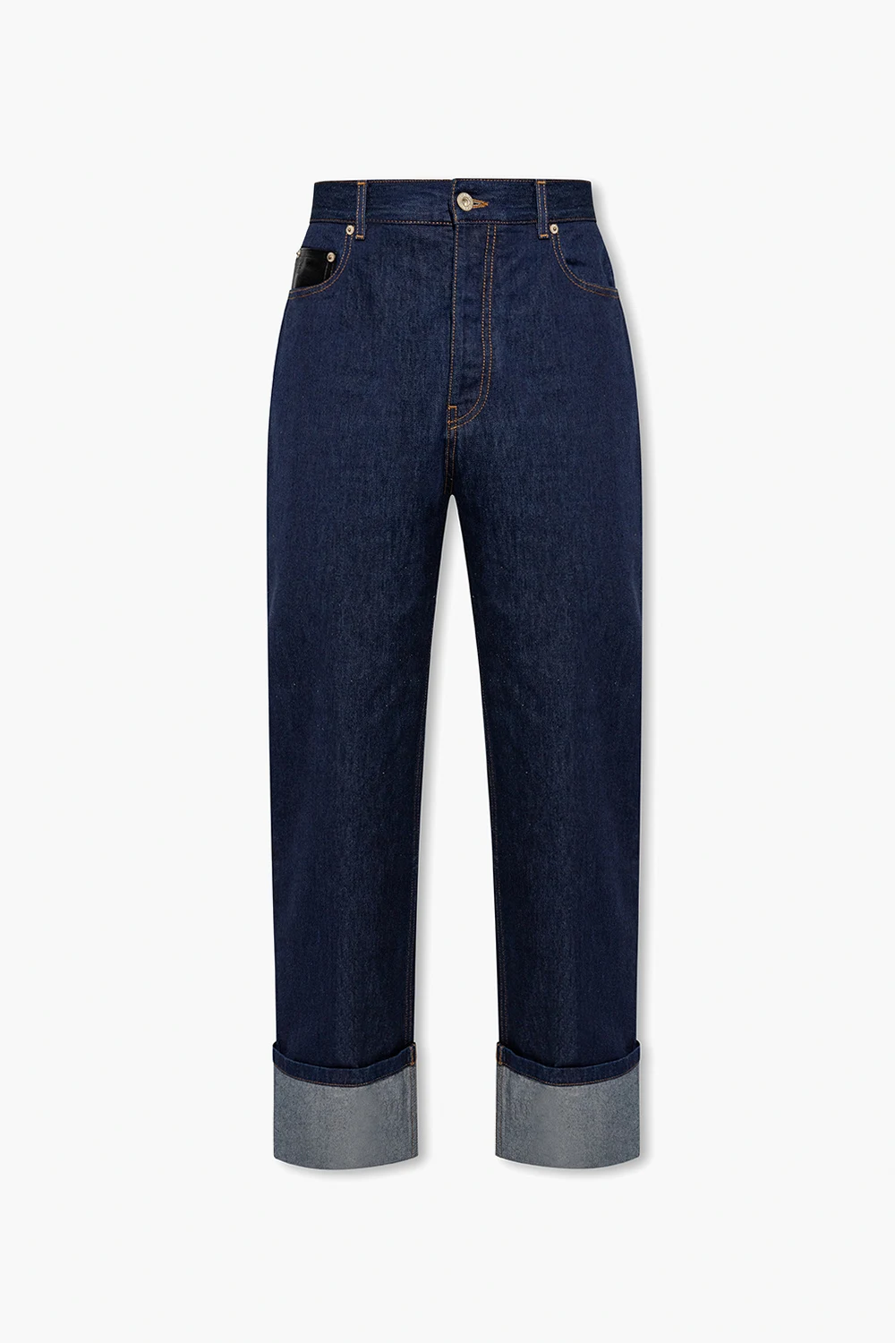 NAVY BLUE Jeans with turn-up cuffs