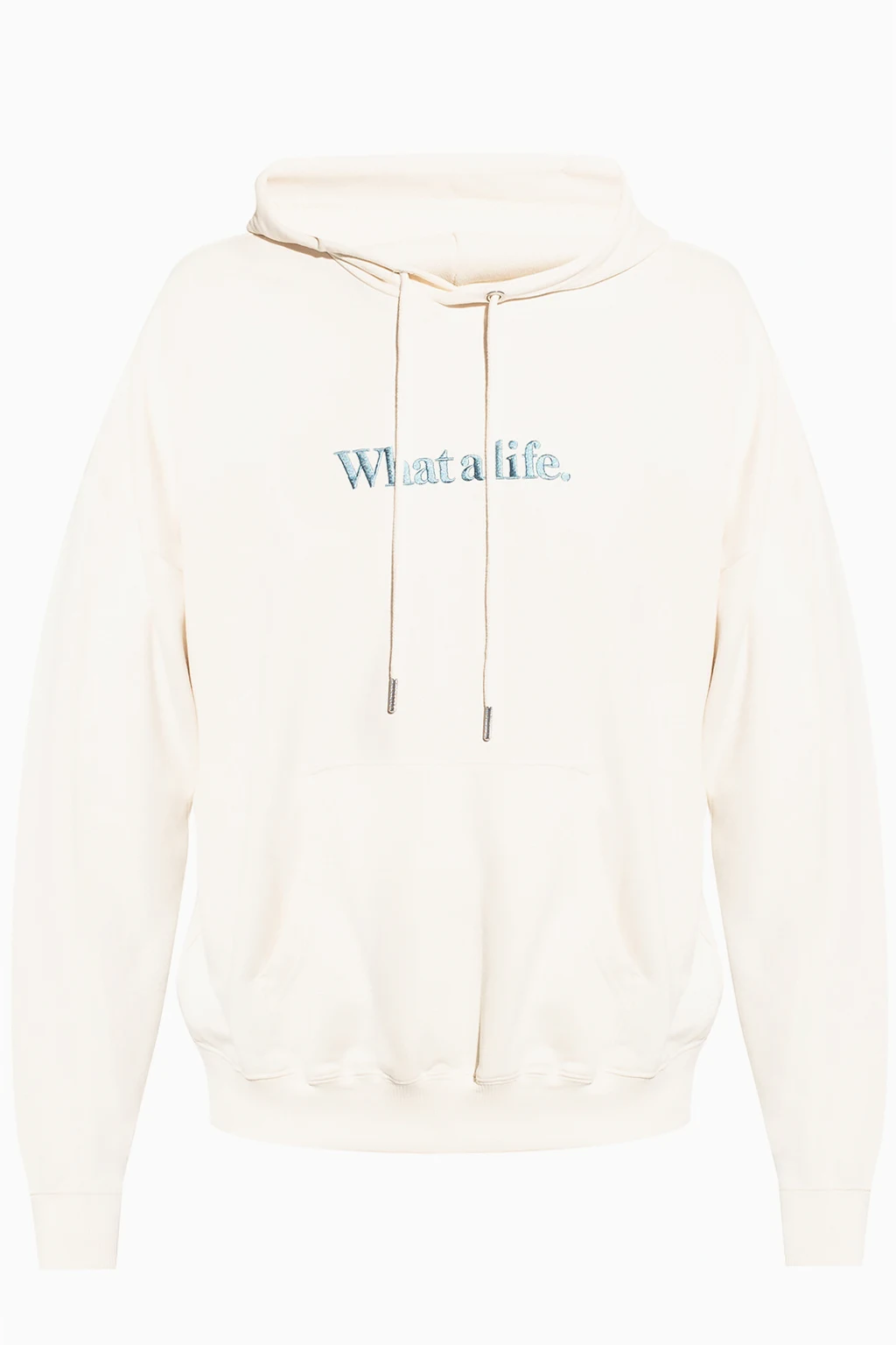 cream Embroidered hoodie