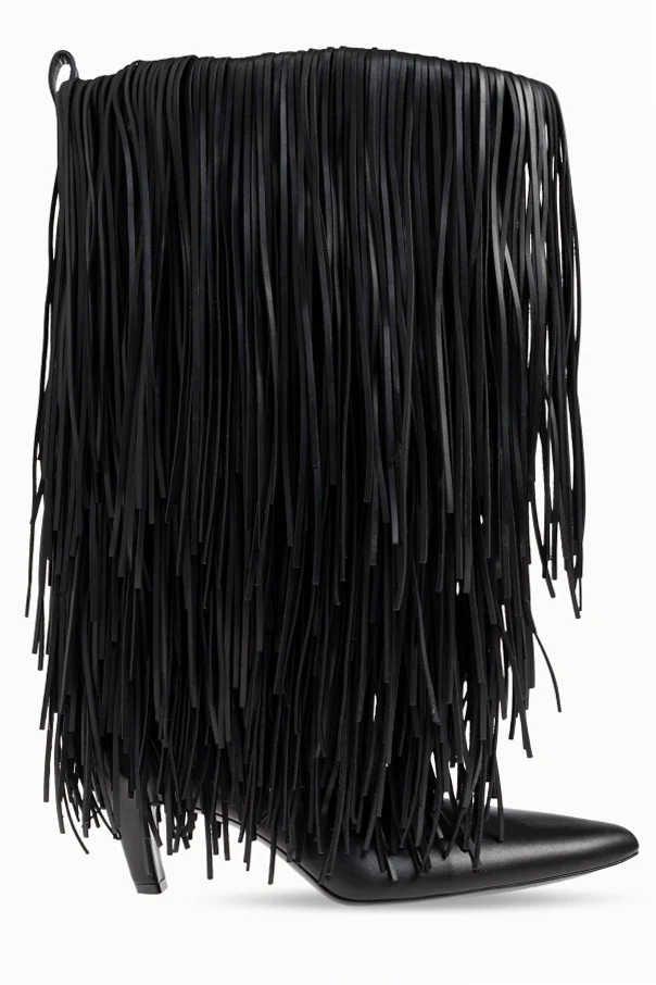 BLACK ‘Phoenix’ leather heeled boots