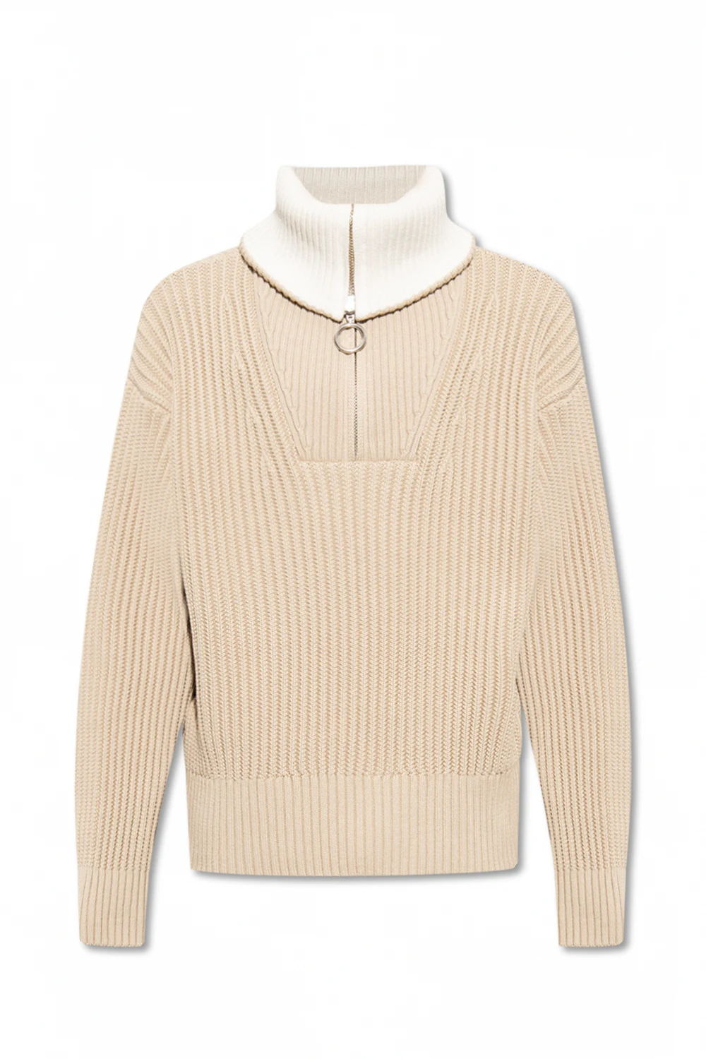 beige Cotton turtleneck sweater