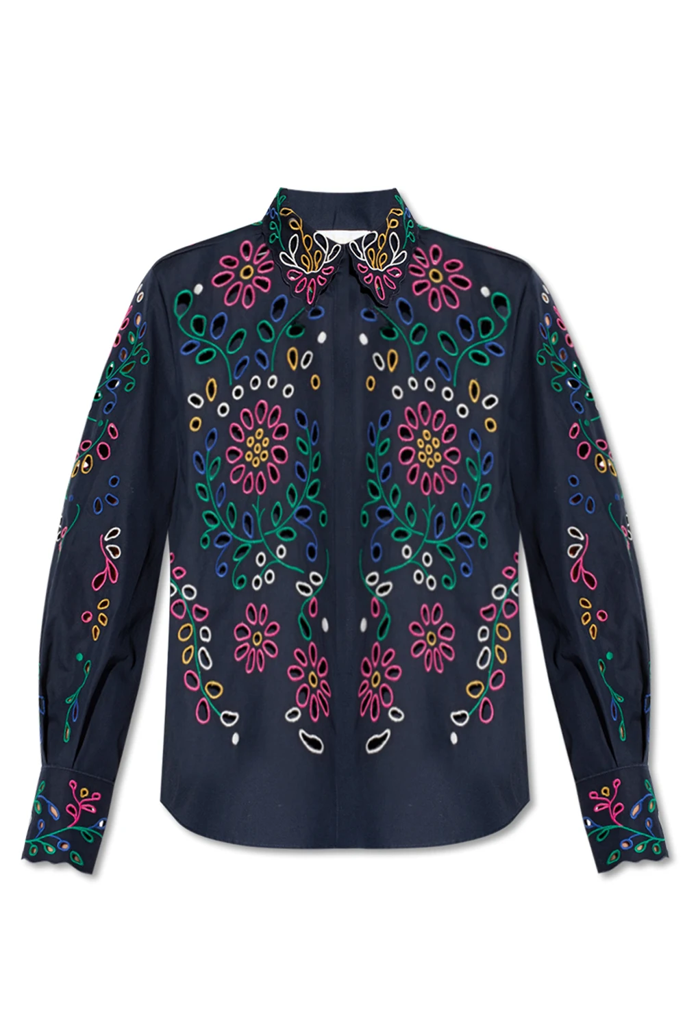 Shirt with openwork pattern