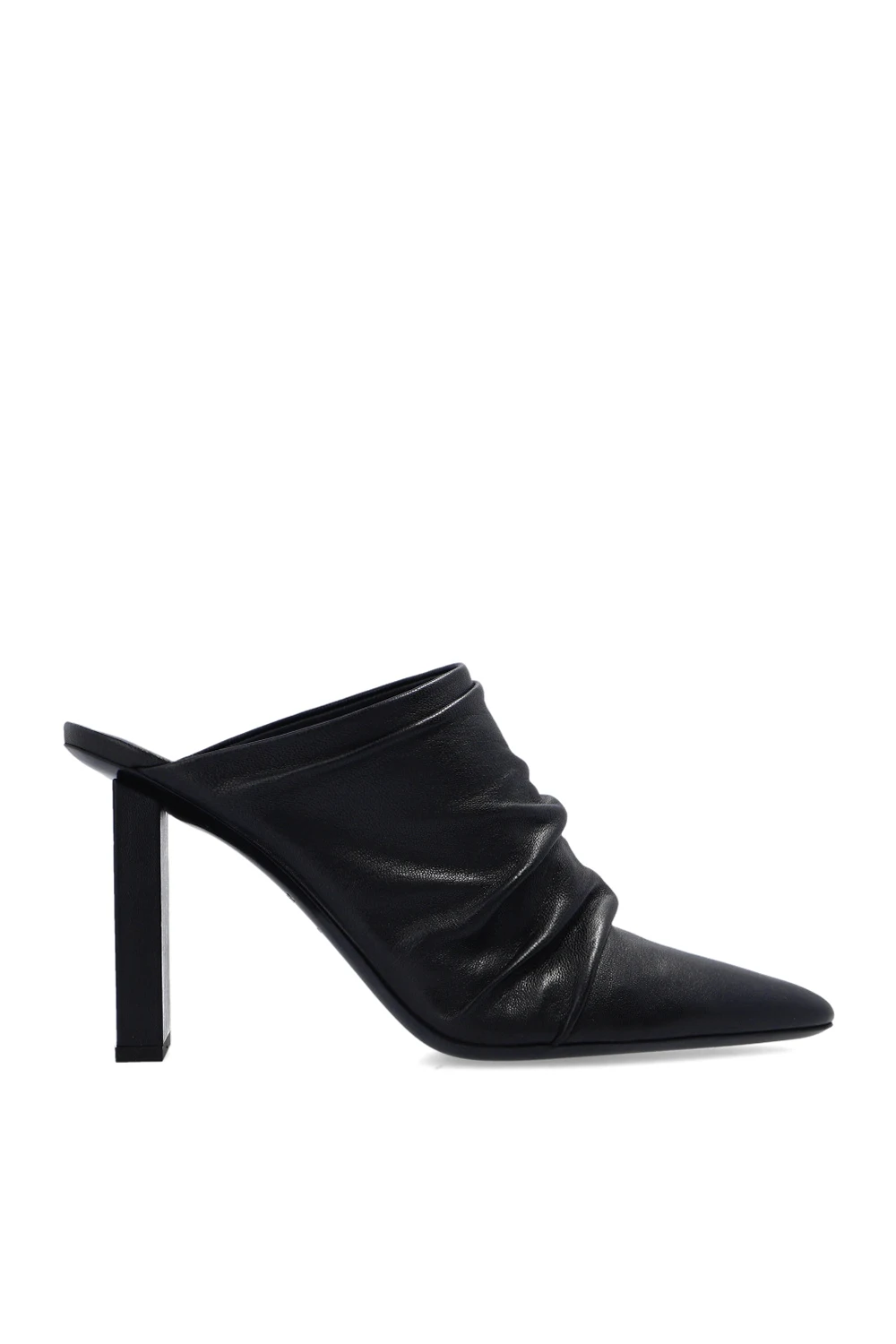 BLACK Gathered mules
