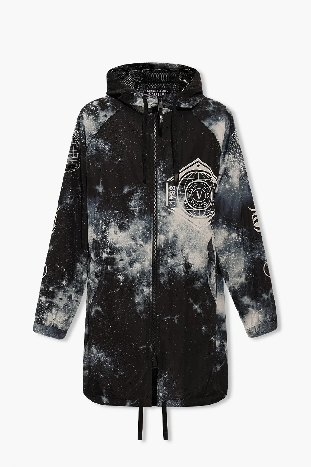 BLACK Patterned long jacket