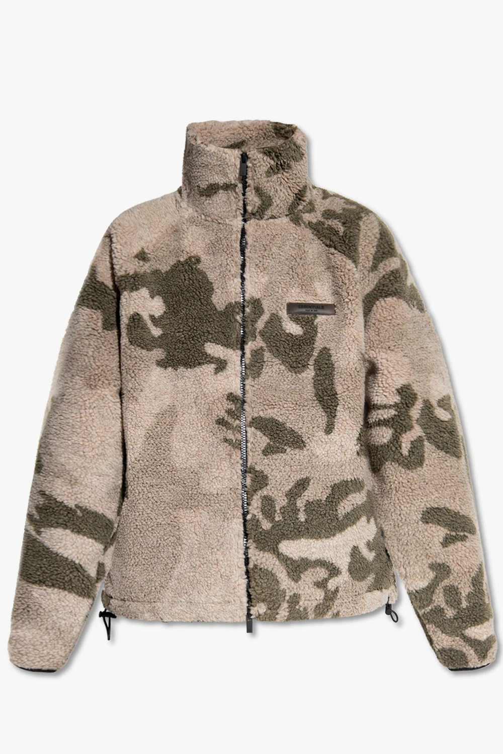 Fleece hoodie with camo pattern