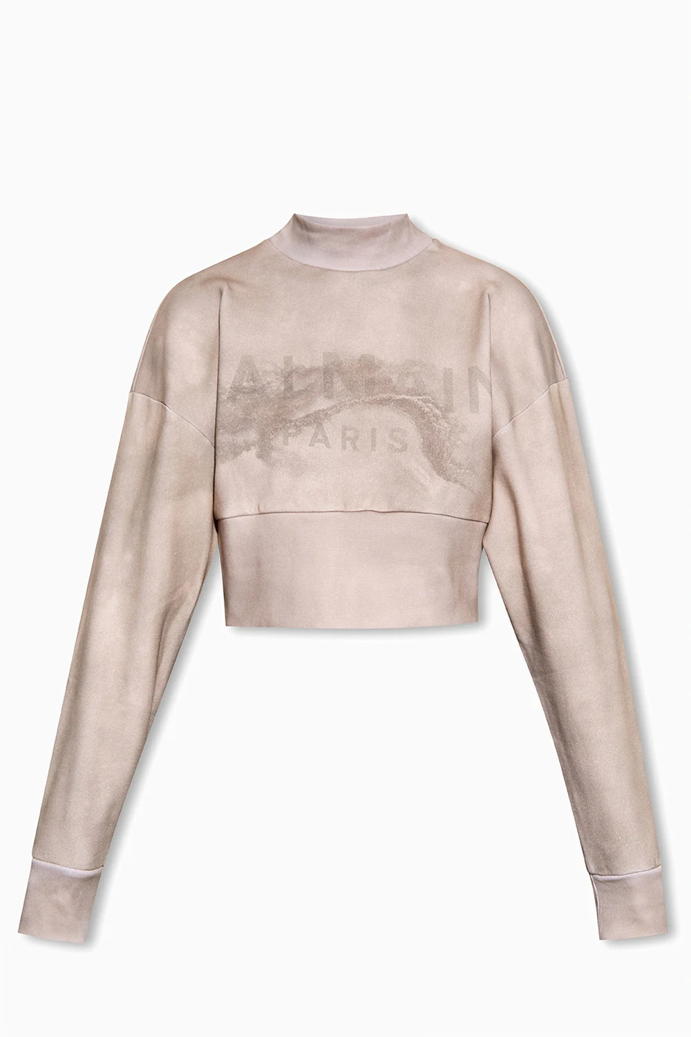 beige Cropped sweatshirt with logo