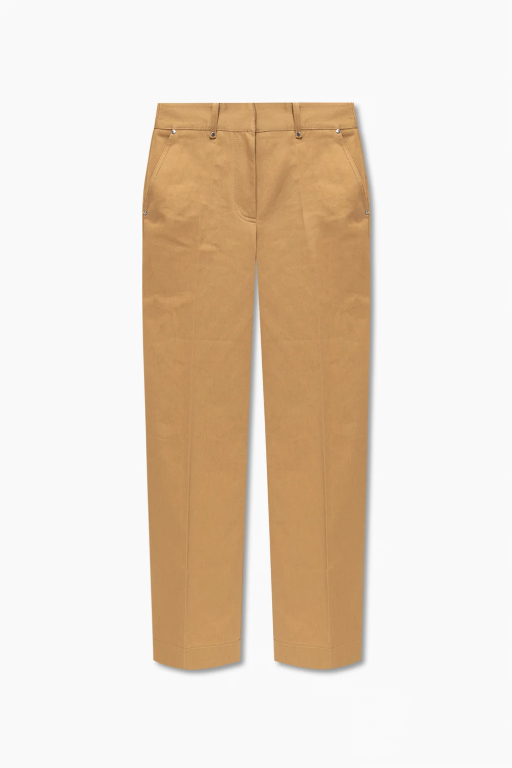 beige Pleat-front trousers