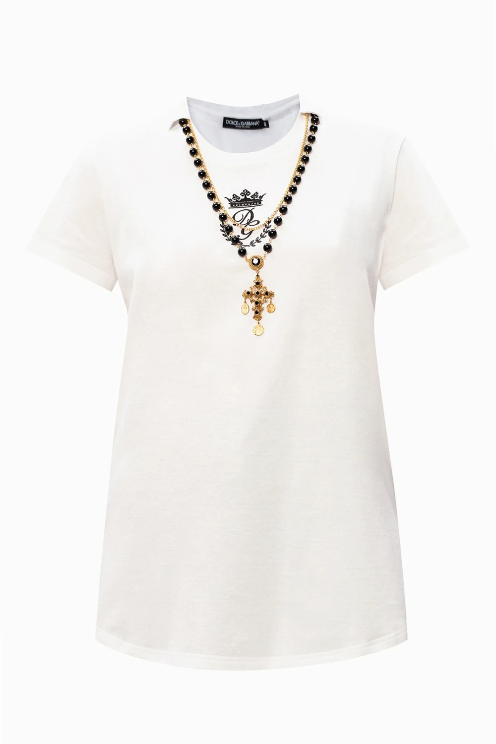 WHITE T-shirt with necklace