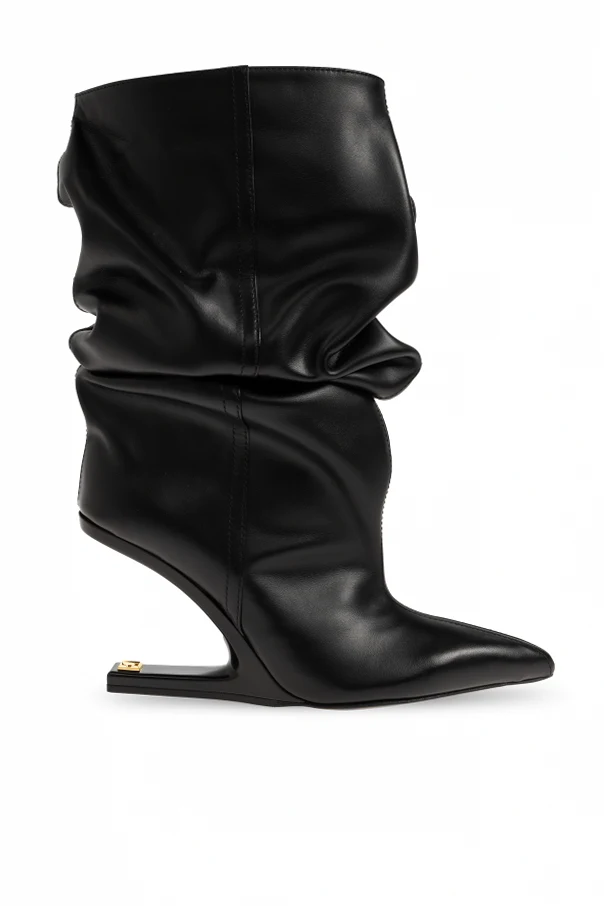 BLACK Ankle boots with a wedge heel "No Wedge"