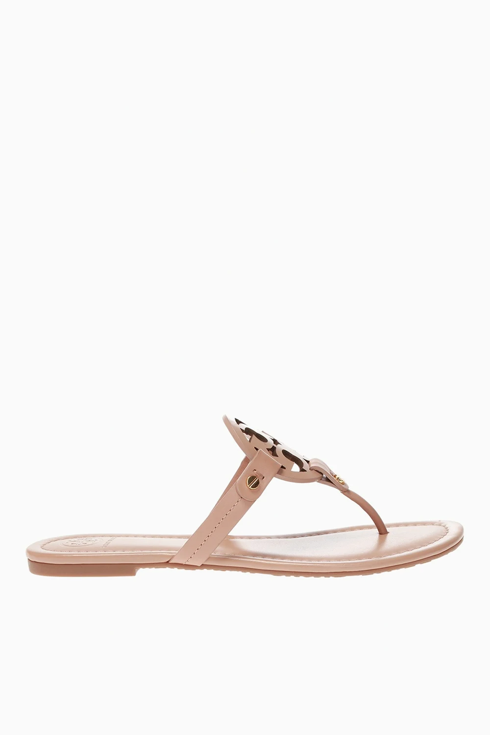 beige ‘Miller’ leather slides