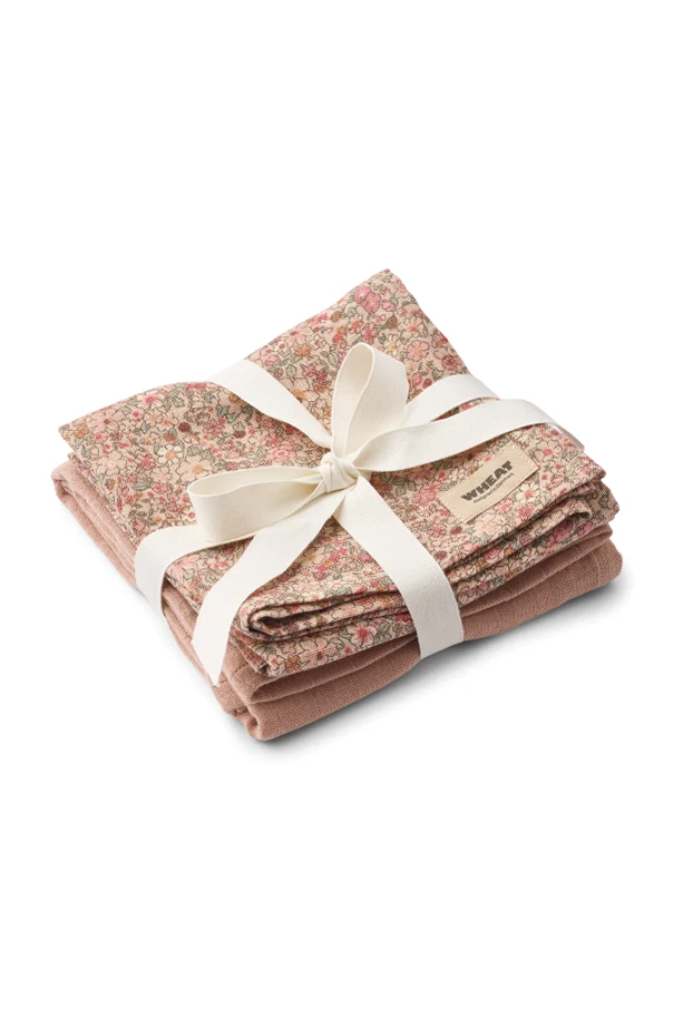 RÓŻOWY Dwupak muślinowych pieluch `Kaya`