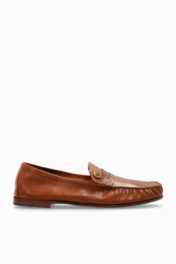 BRĄZOWY Skórzane buty typu ‘Loafers’