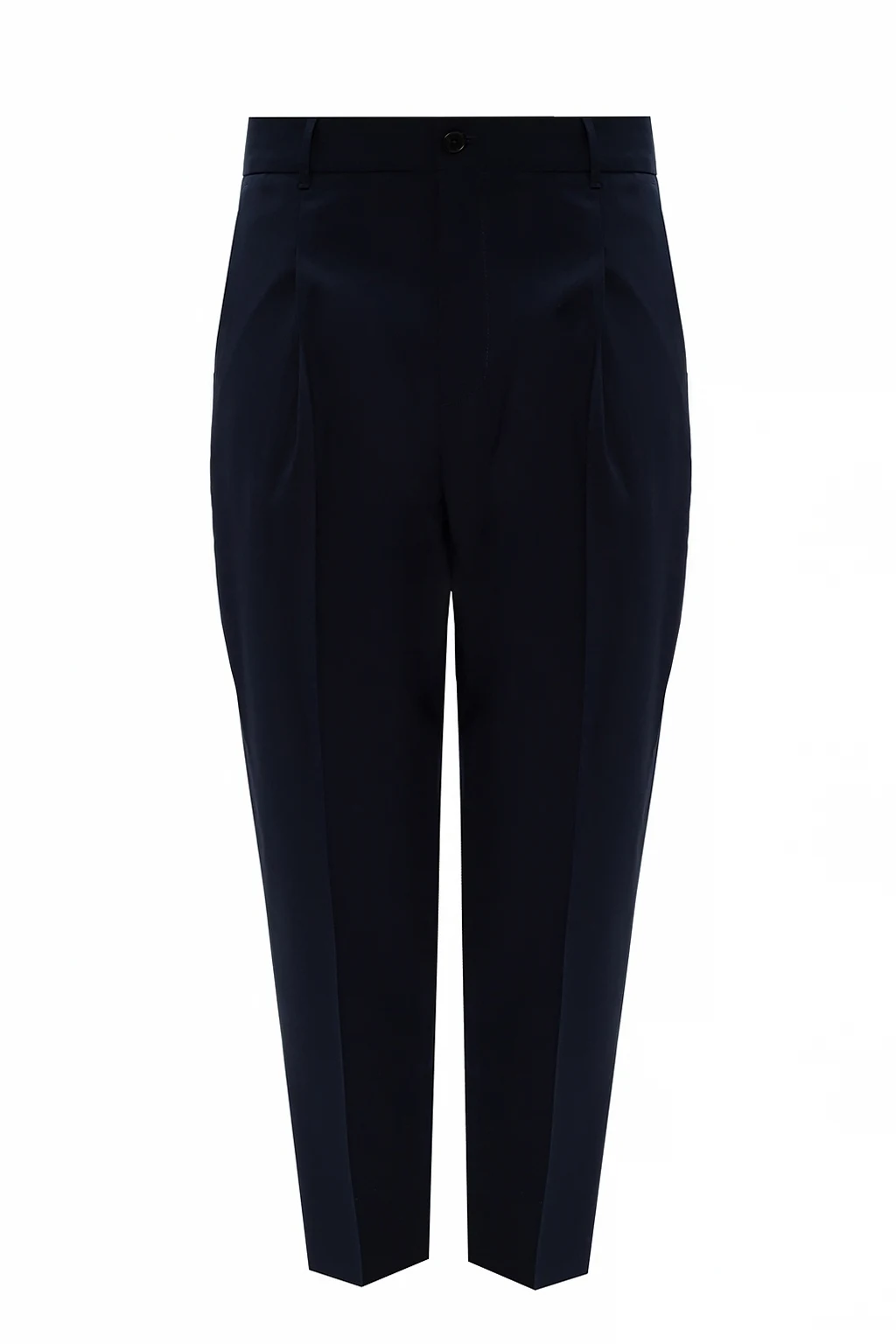 NAVY BLUE Pleat-front trousers