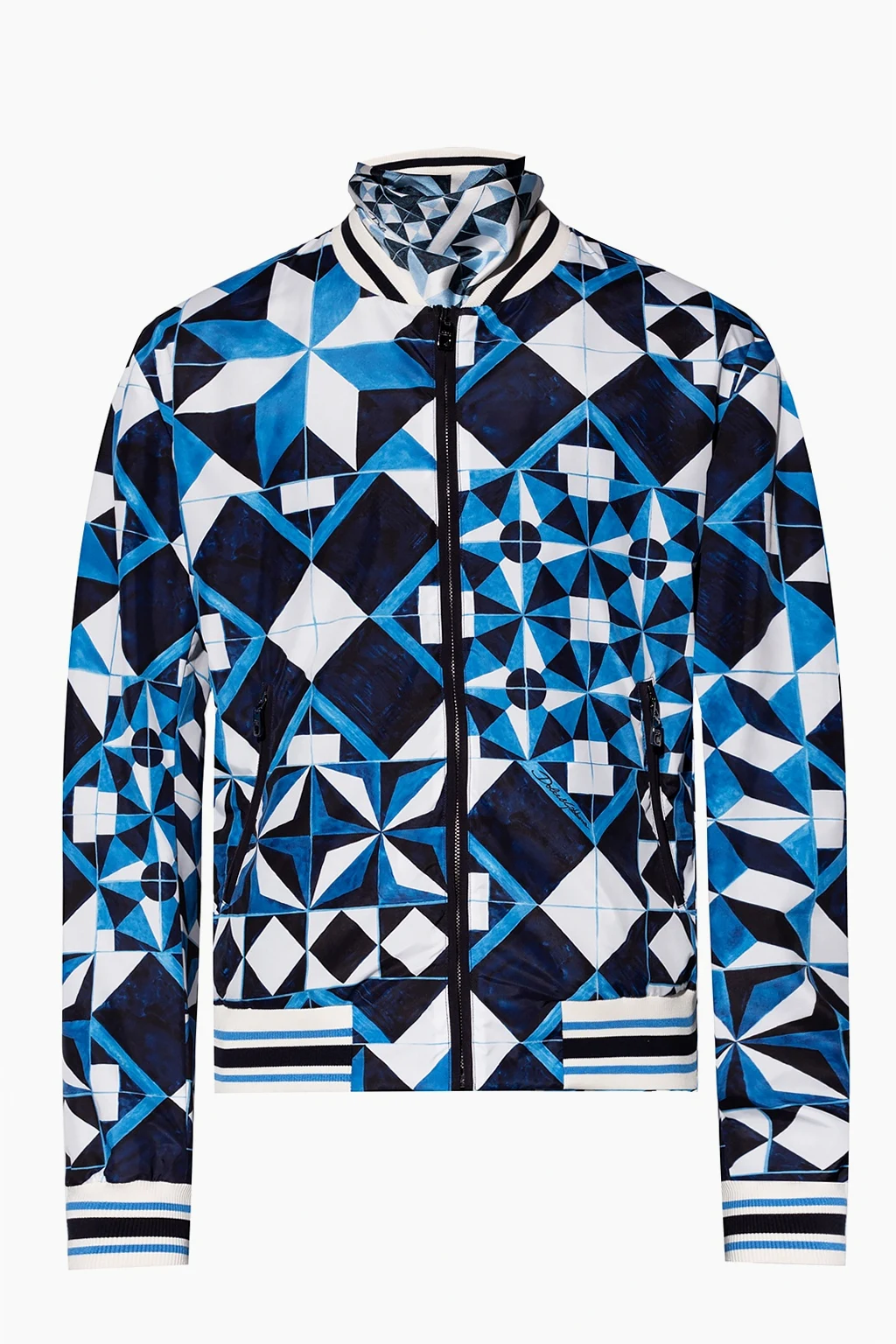 NAVY BLUE Bomber jacket with logo