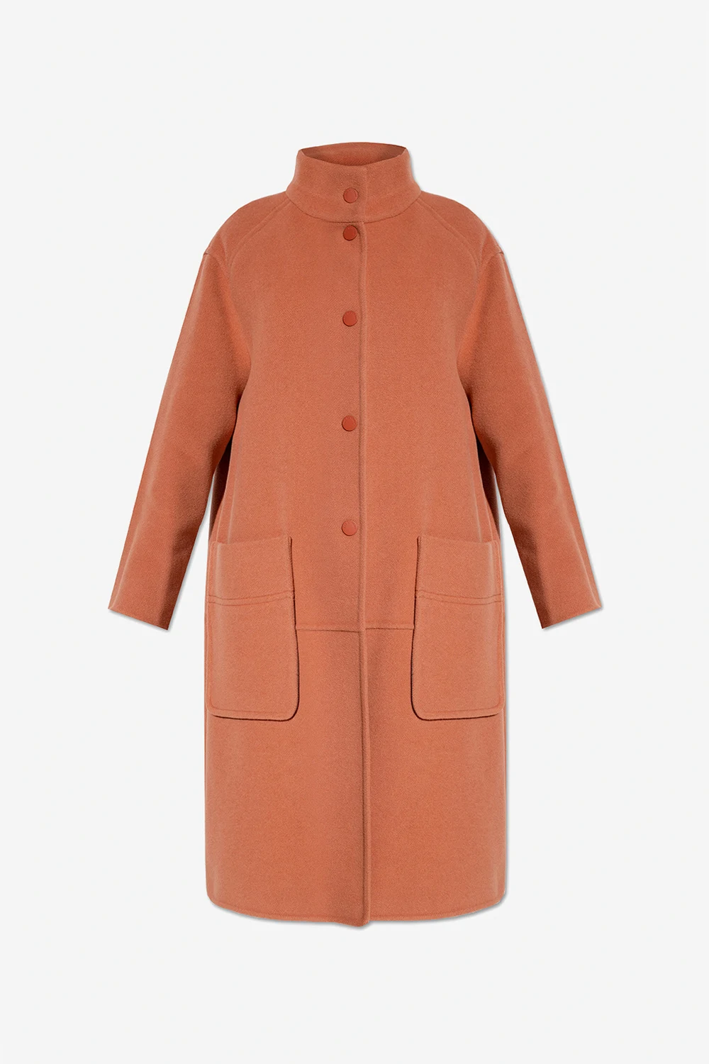 Coat with standing collar