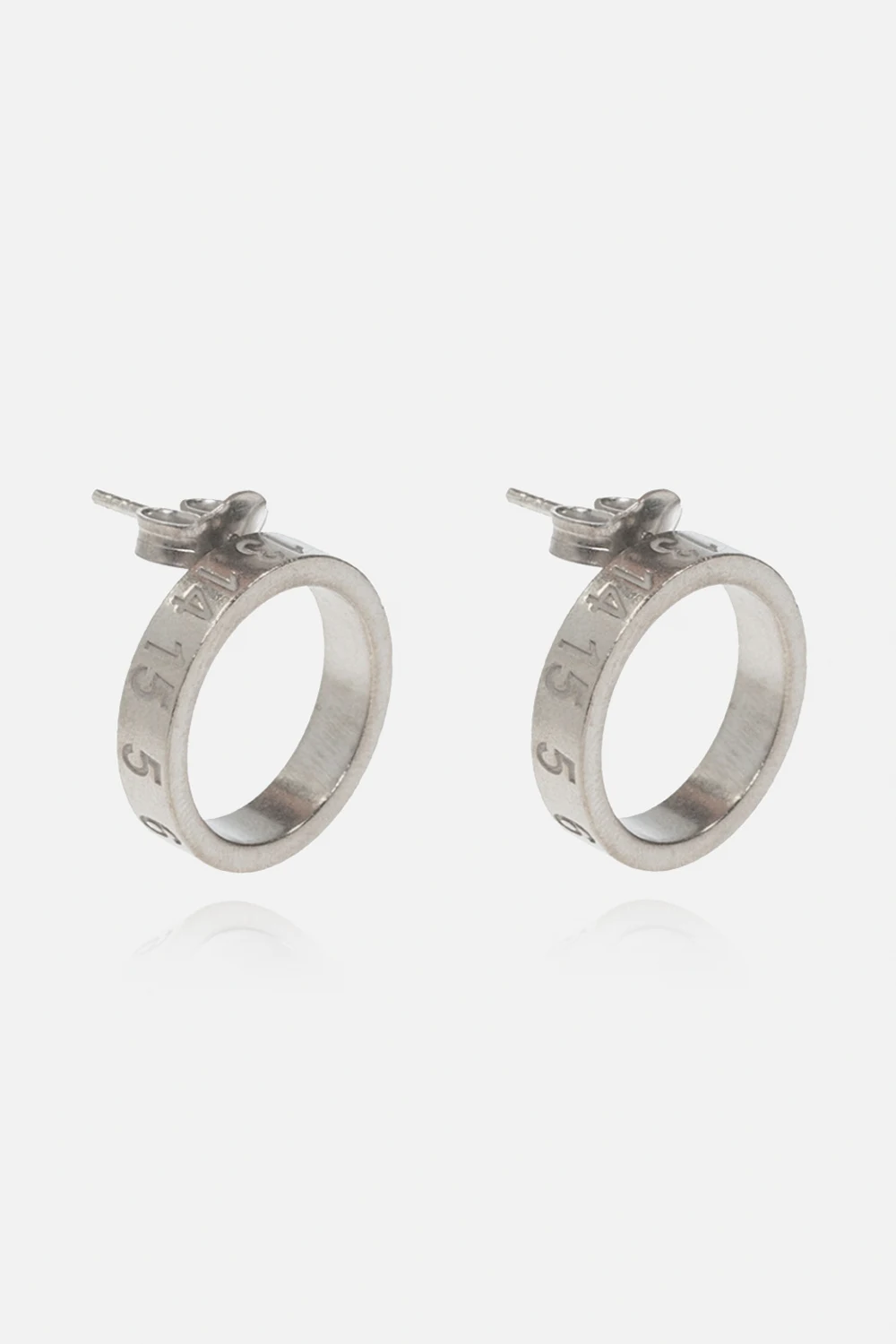 Silver earrings with logo
