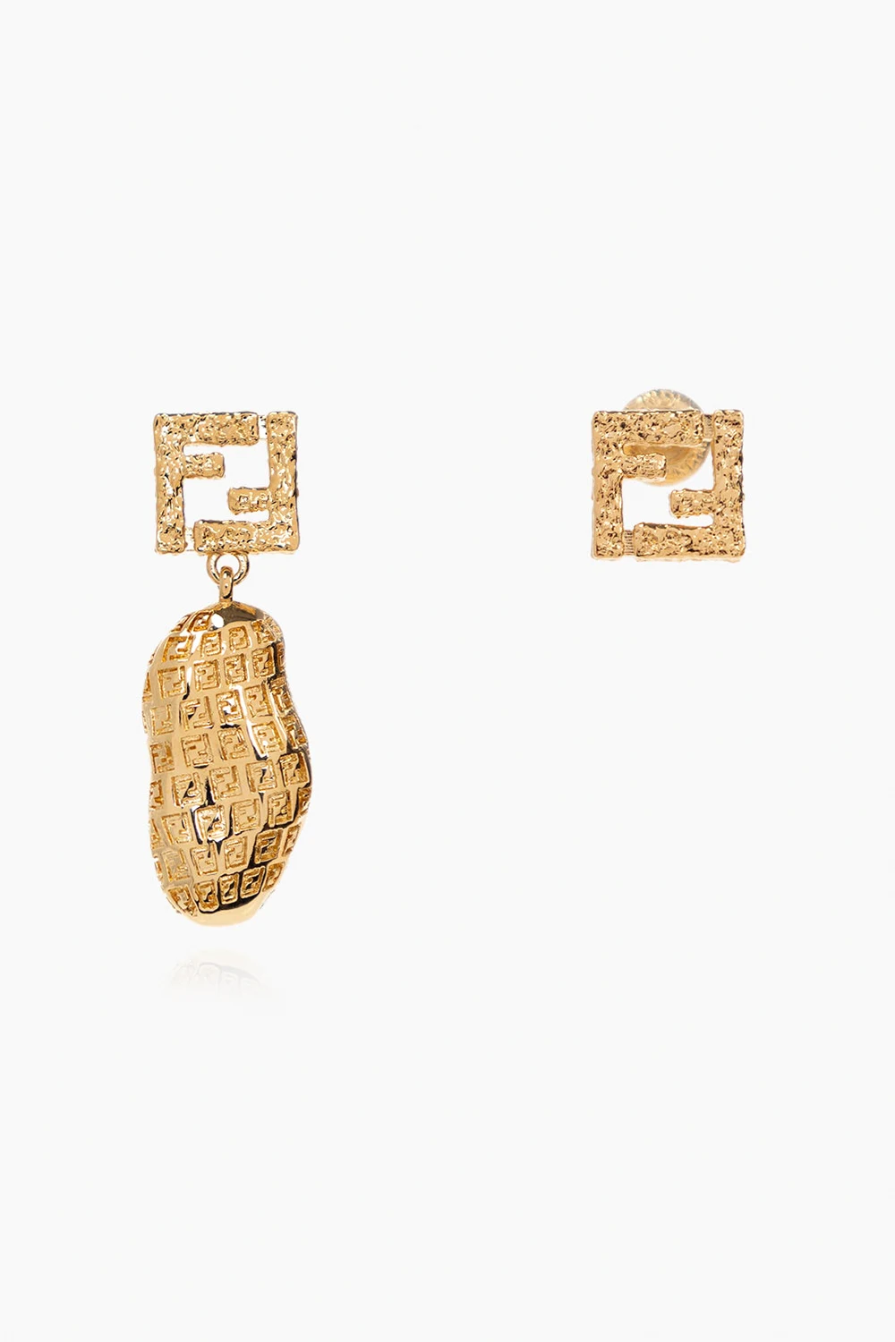 Asymmetrical brass earrings