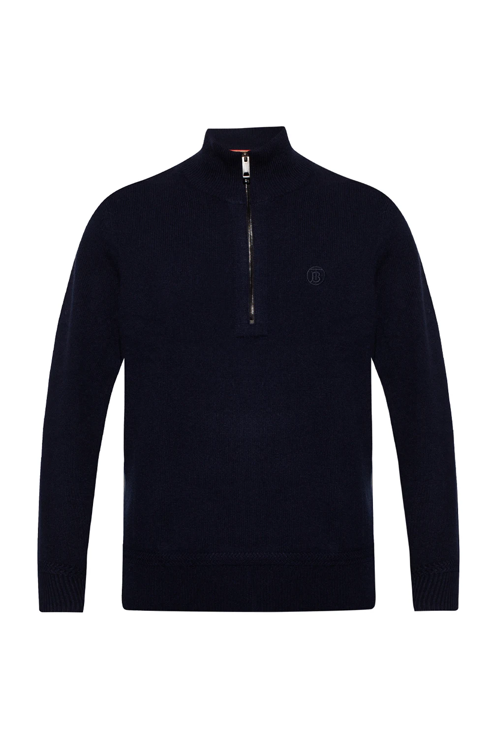 NAVY BLUE Cashmere sweater with mock neck