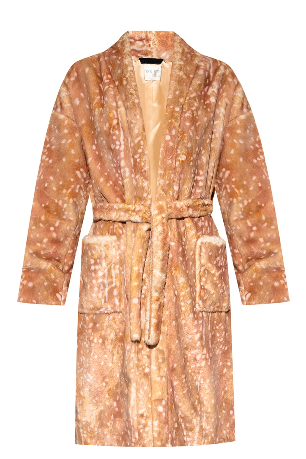 Coat with faux fur trims