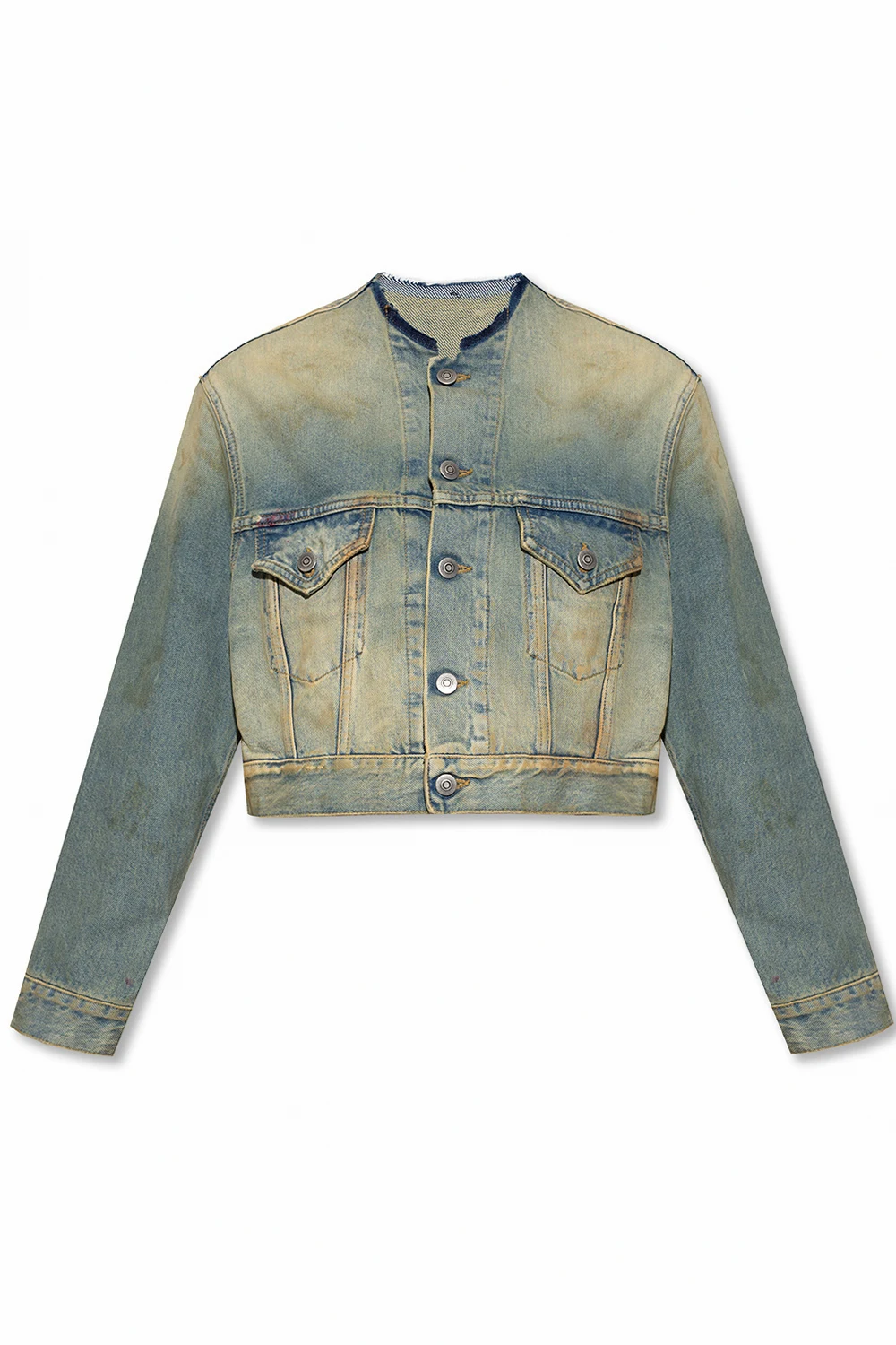 Denim jacket with vintage-effect