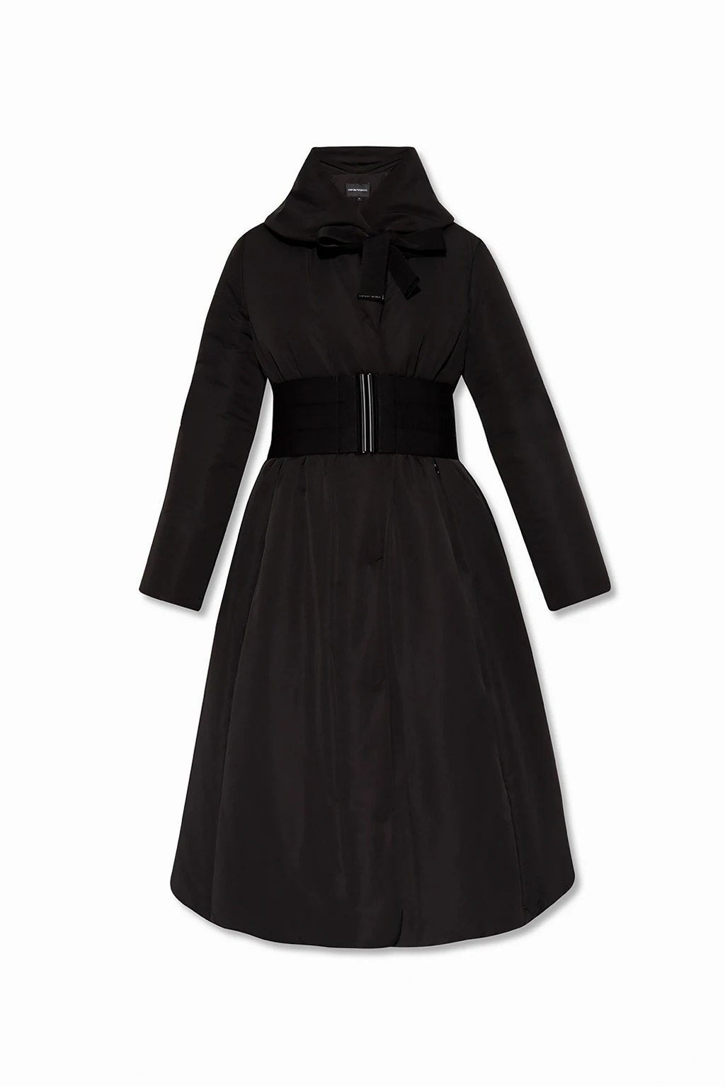 BLACK Coat with wide collar
