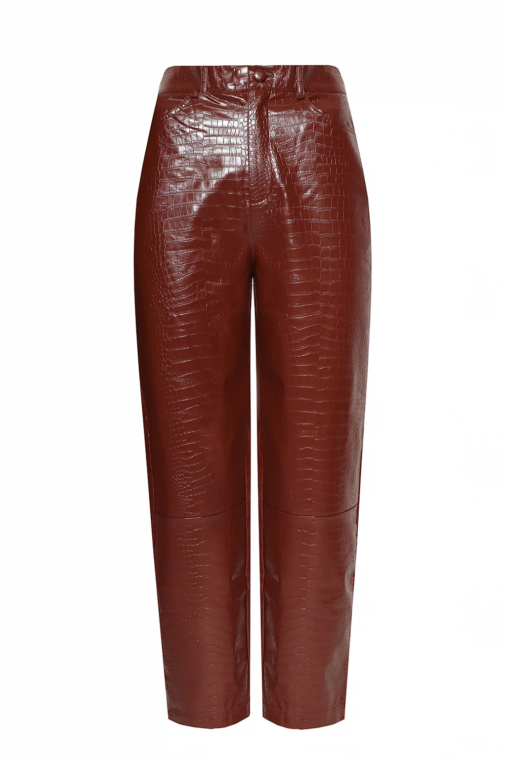 BROWN Vegan leather trousers