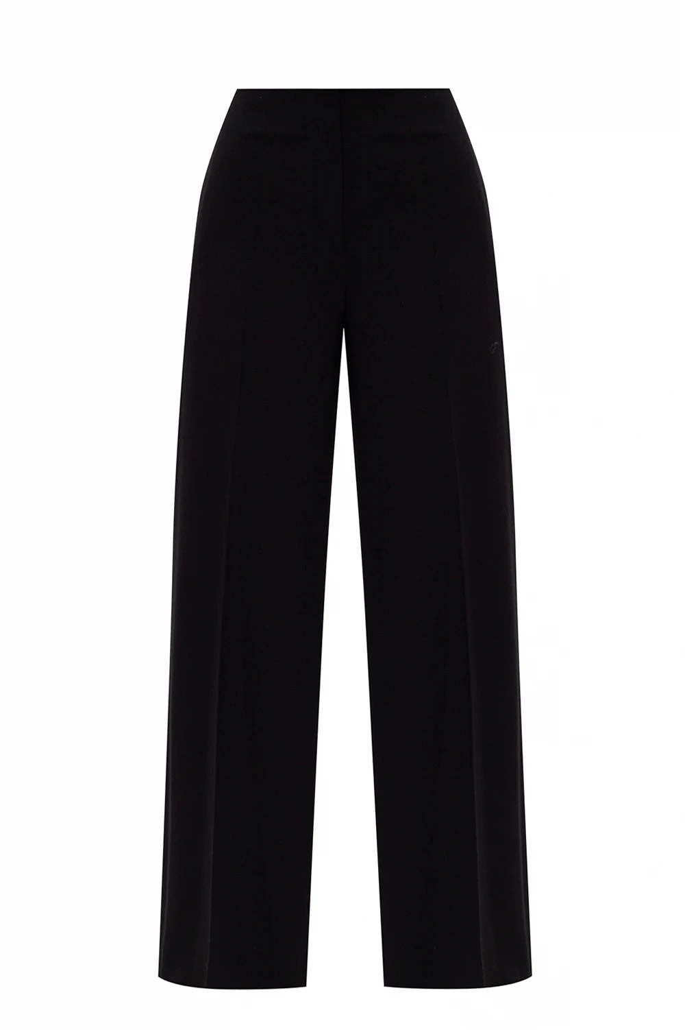 Wool pleat-front trousers