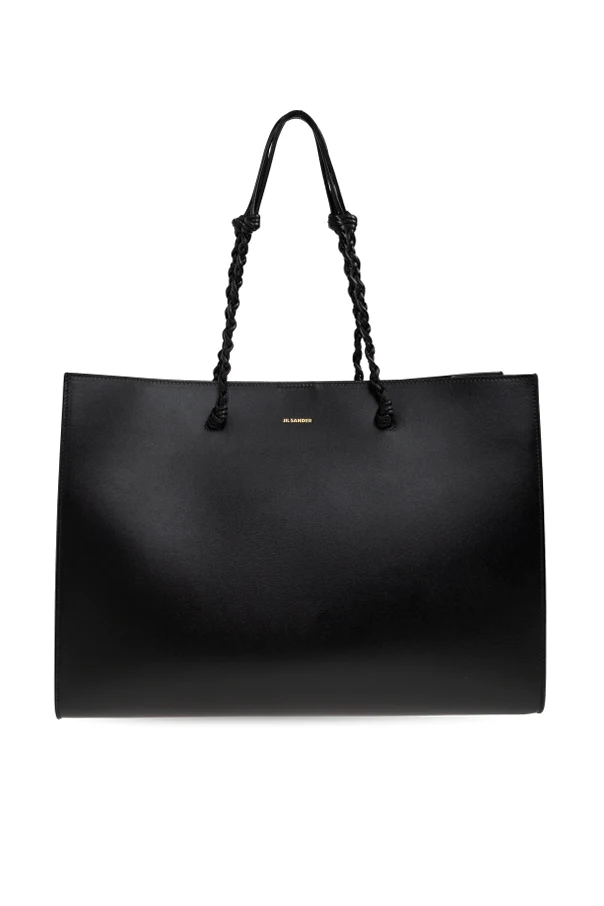 SCHWARZ Leder-Shopper-Tasche