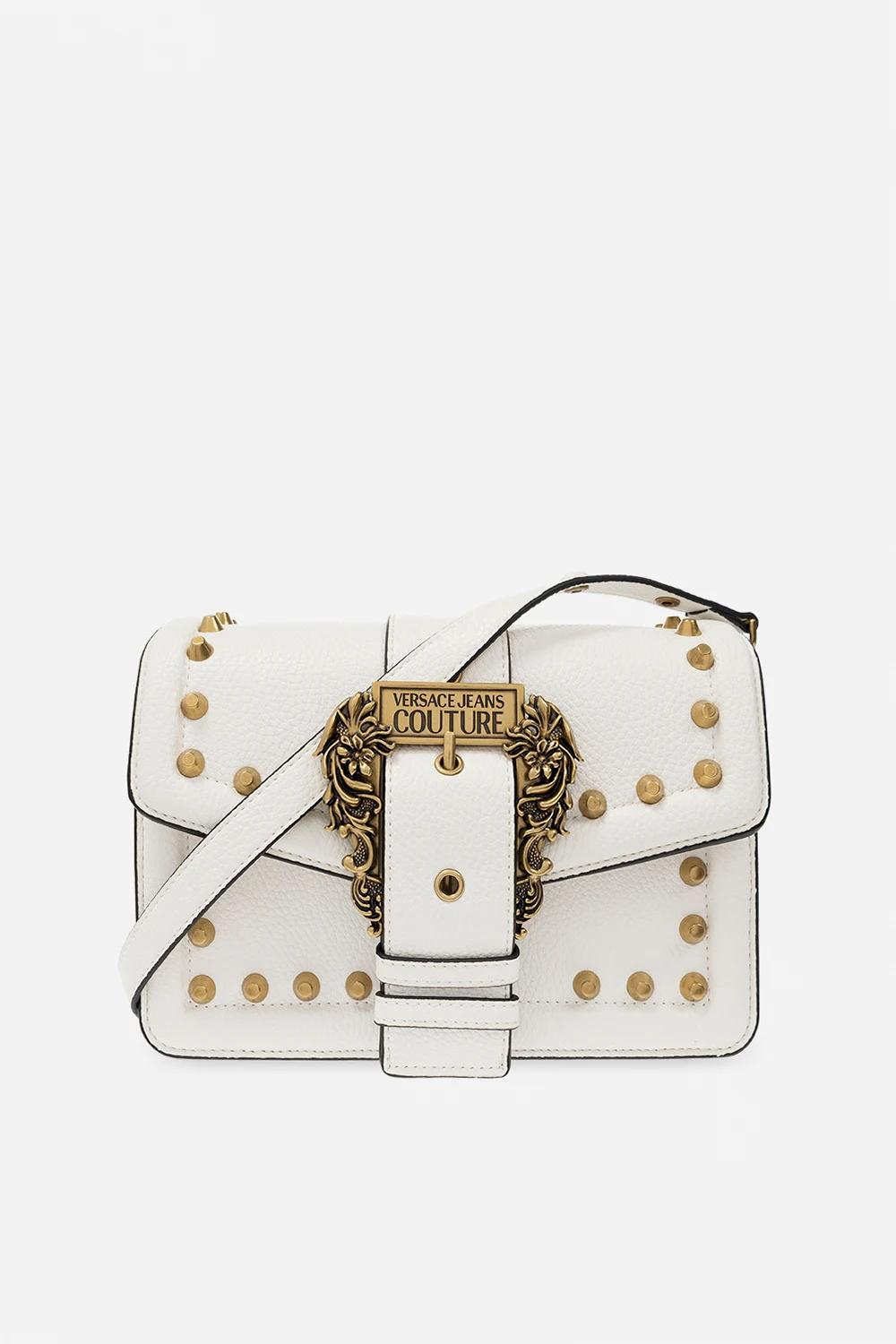 WHITE Shoulder bag with baroque buckle