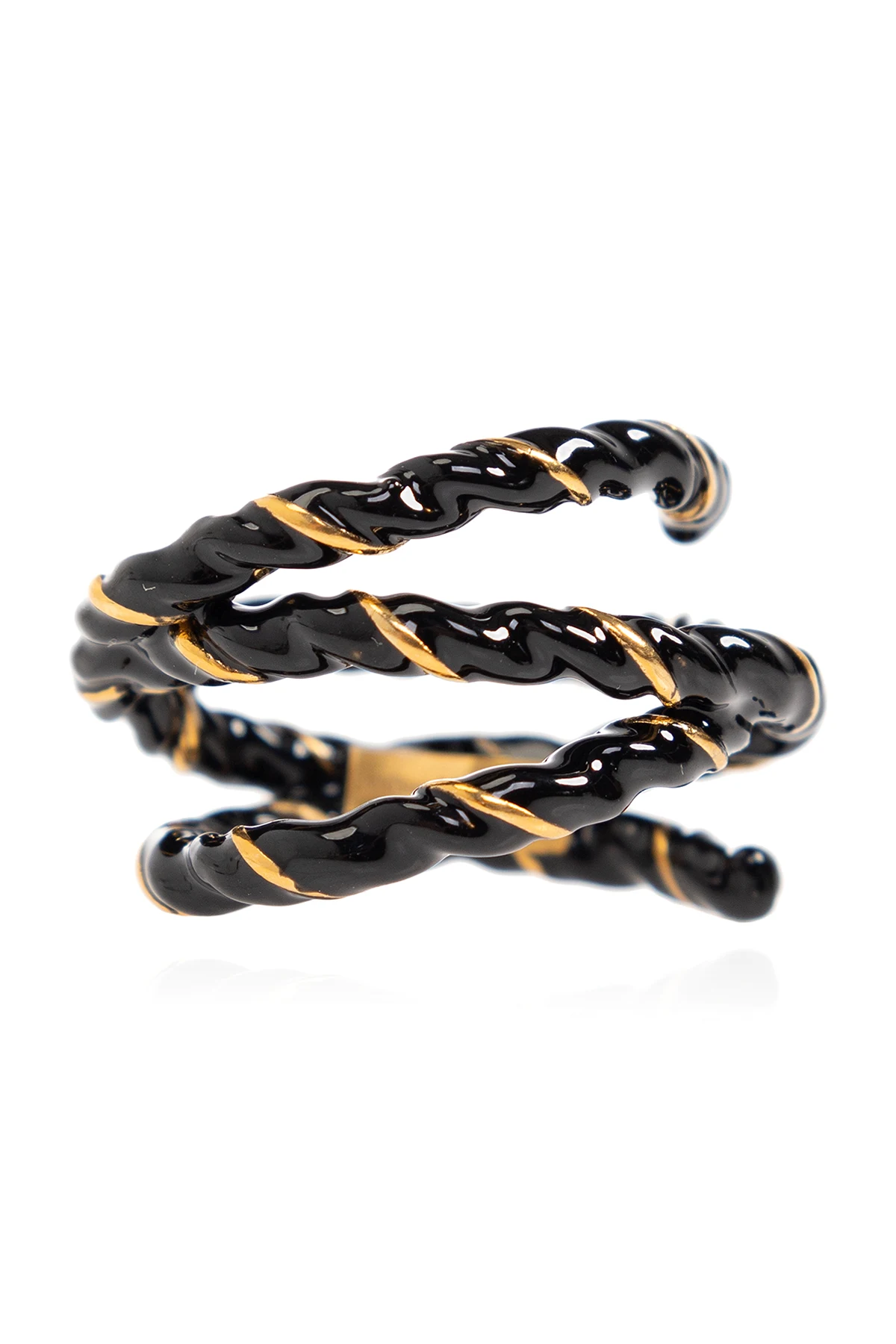 BLACK Logo-engraved ring