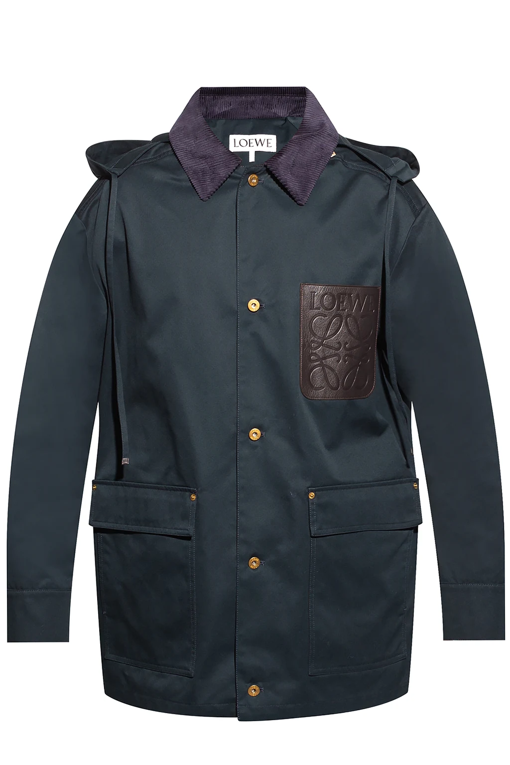 NAVY BLUE Coat with logo