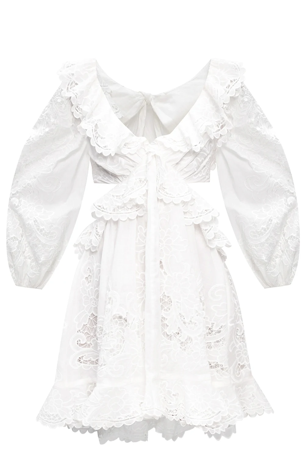 Openwork dress with ruffles