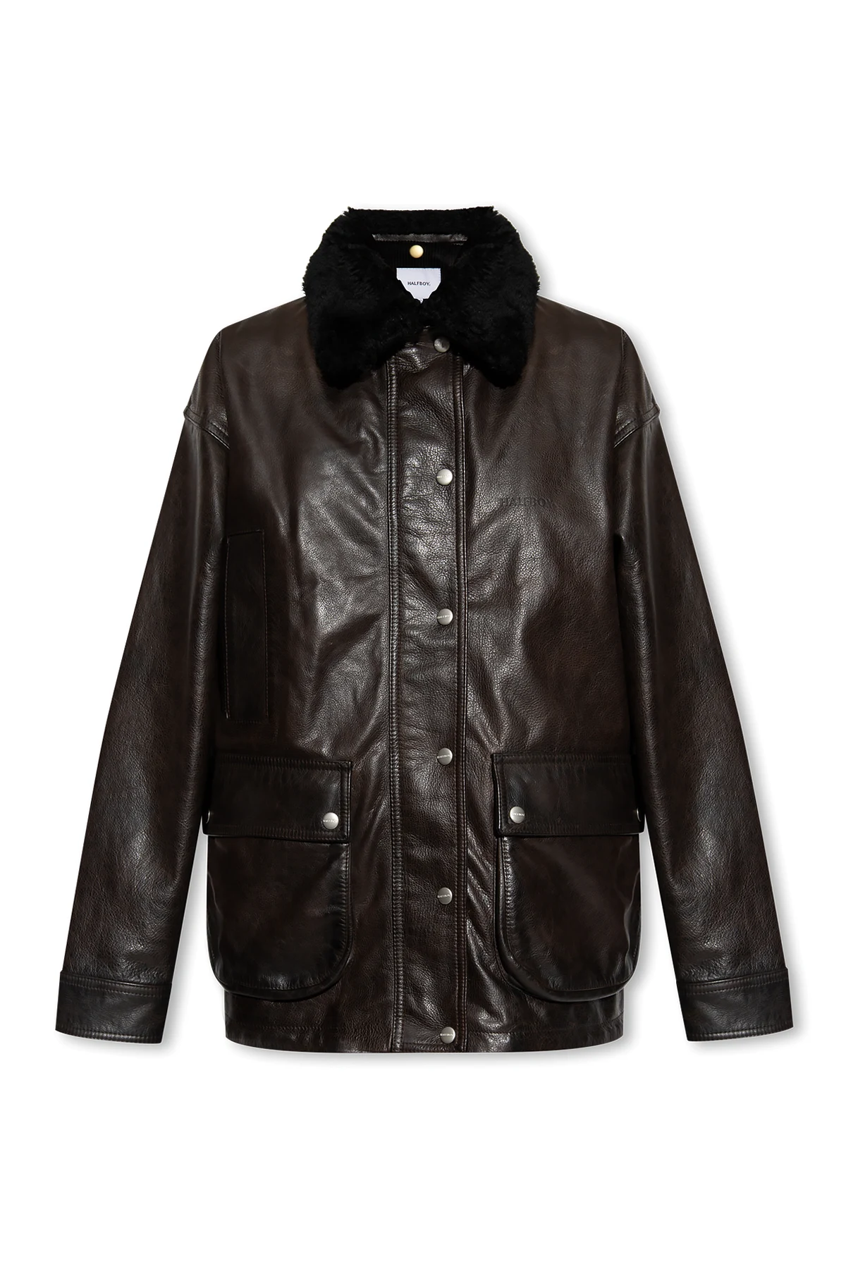 Skórzana kurtka z logo