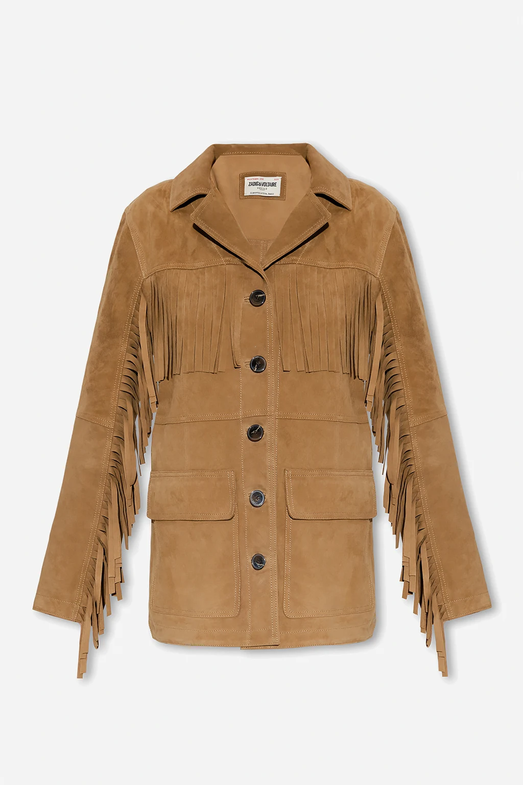 ‘Lala Daim’ suede jacket with fringes