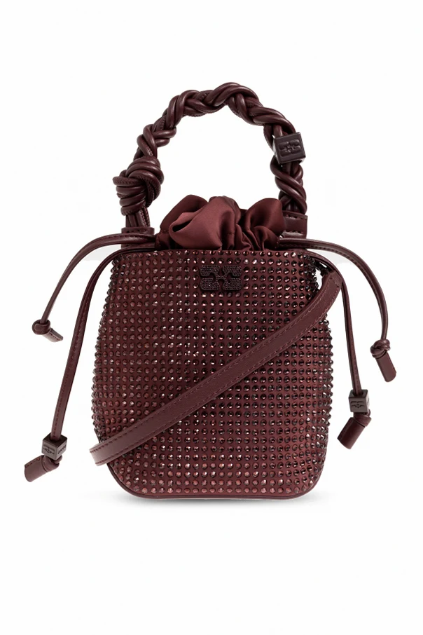 BURGUNDY Handbag with shimmering crystals