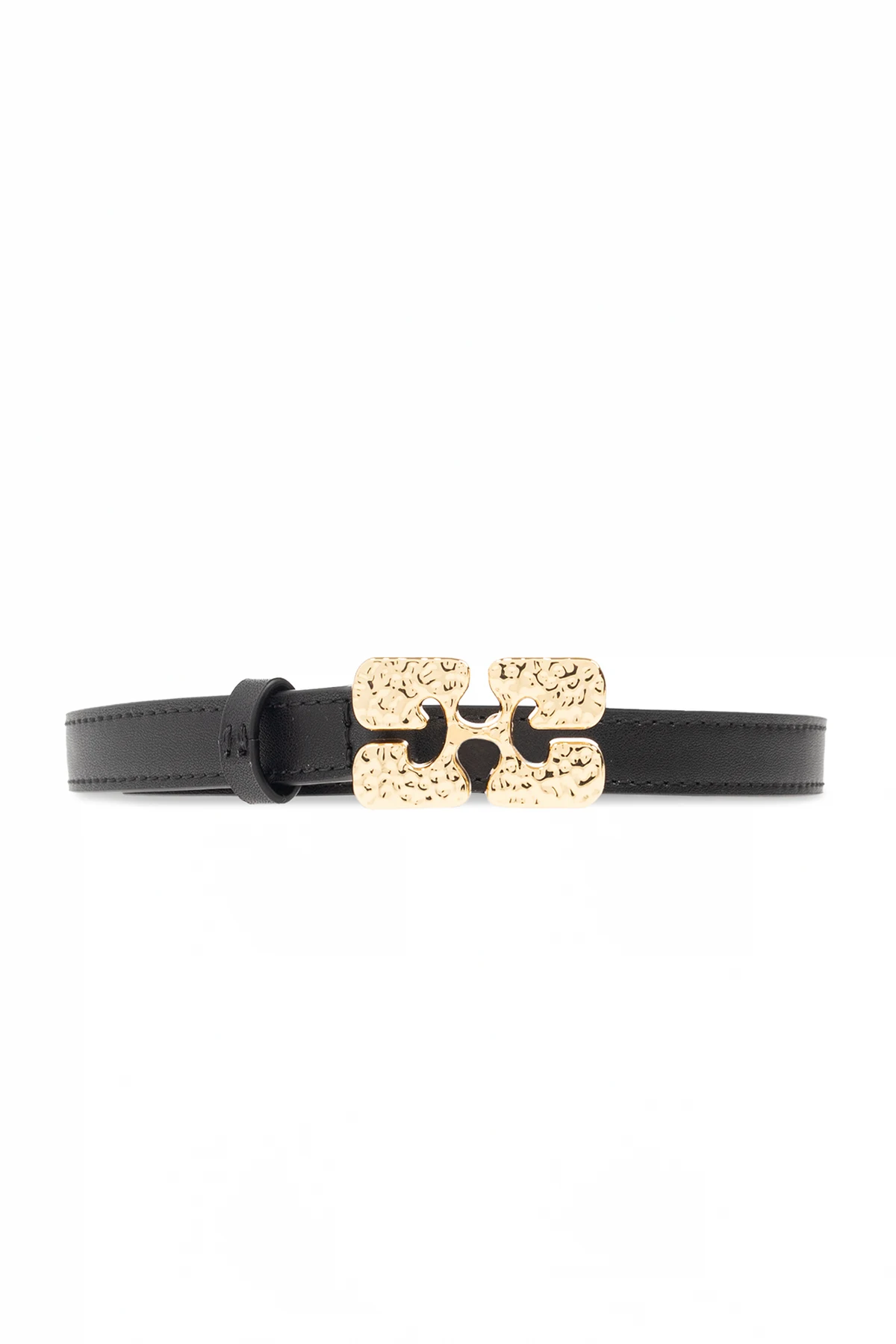 Belt with logo buckle