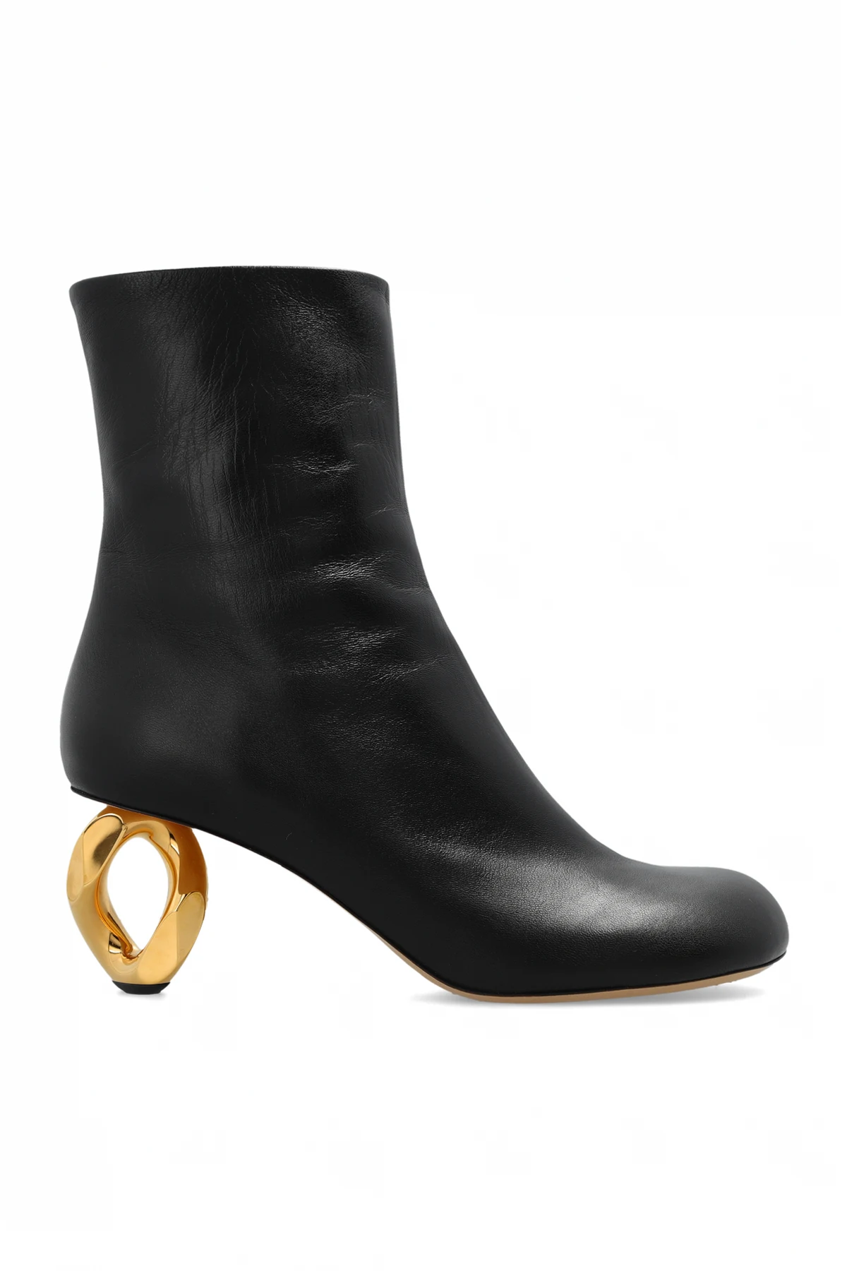 Skórzane botki na obcasie