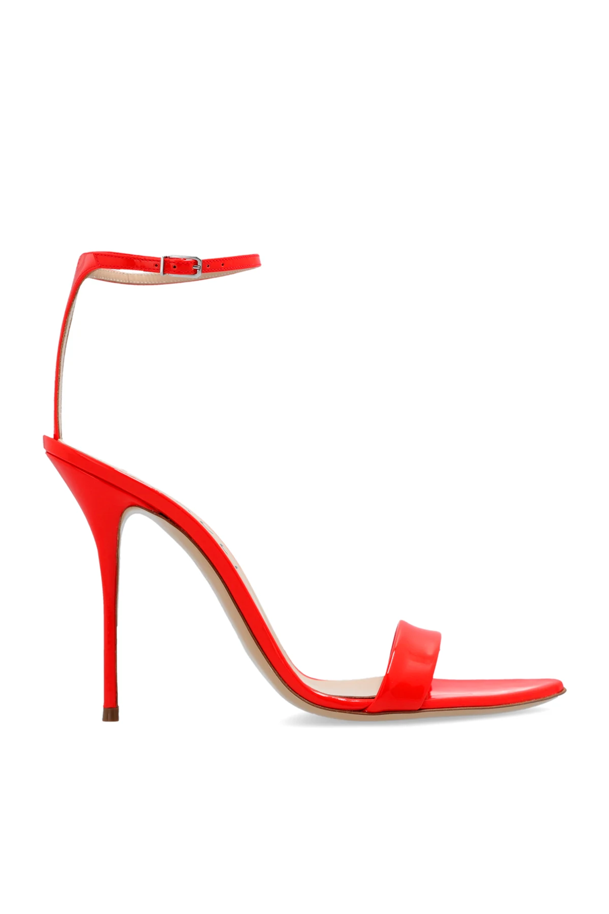 ‘Scarlet Tiffany’ glossy heeled sandals