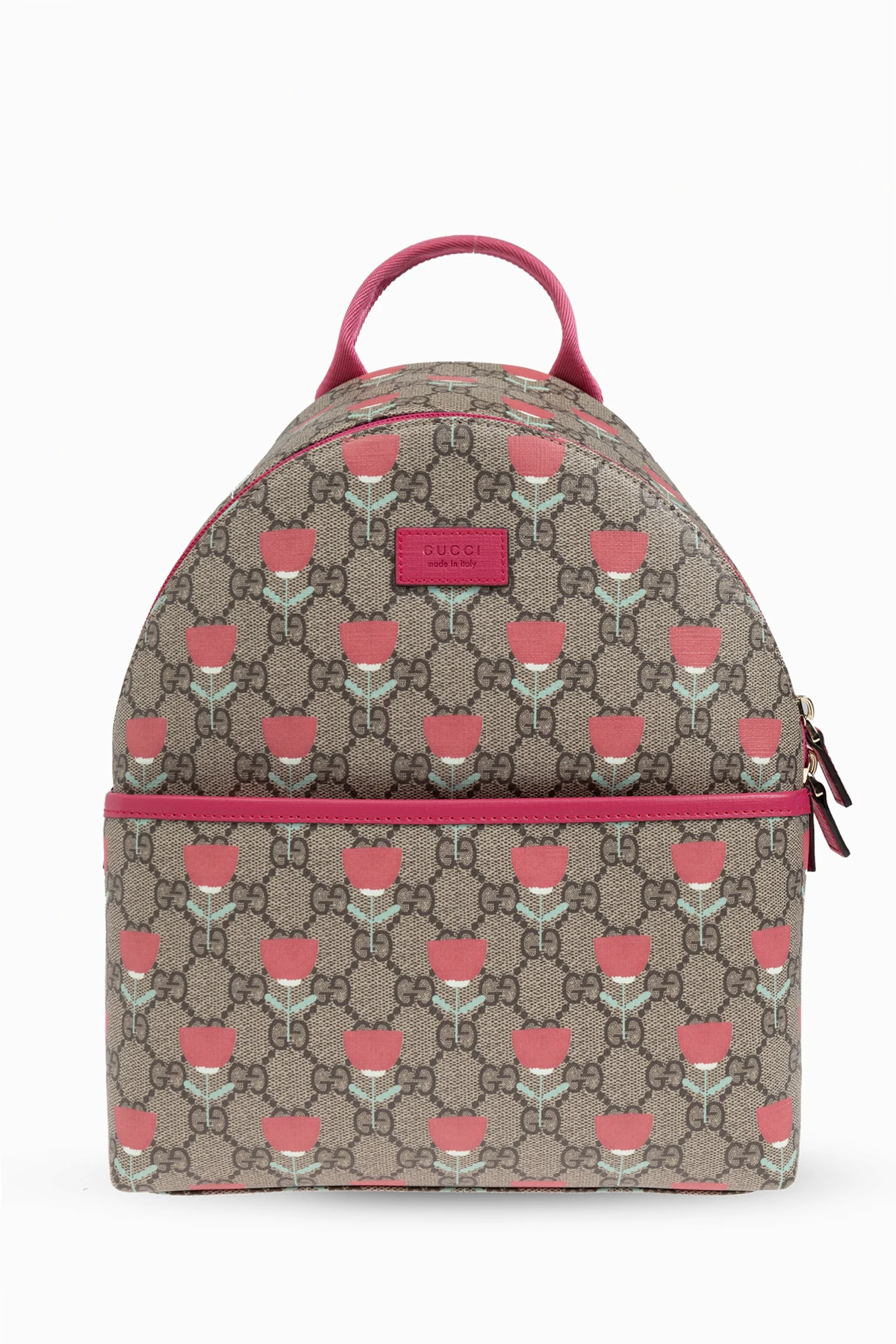 beige Backpack with decorative print