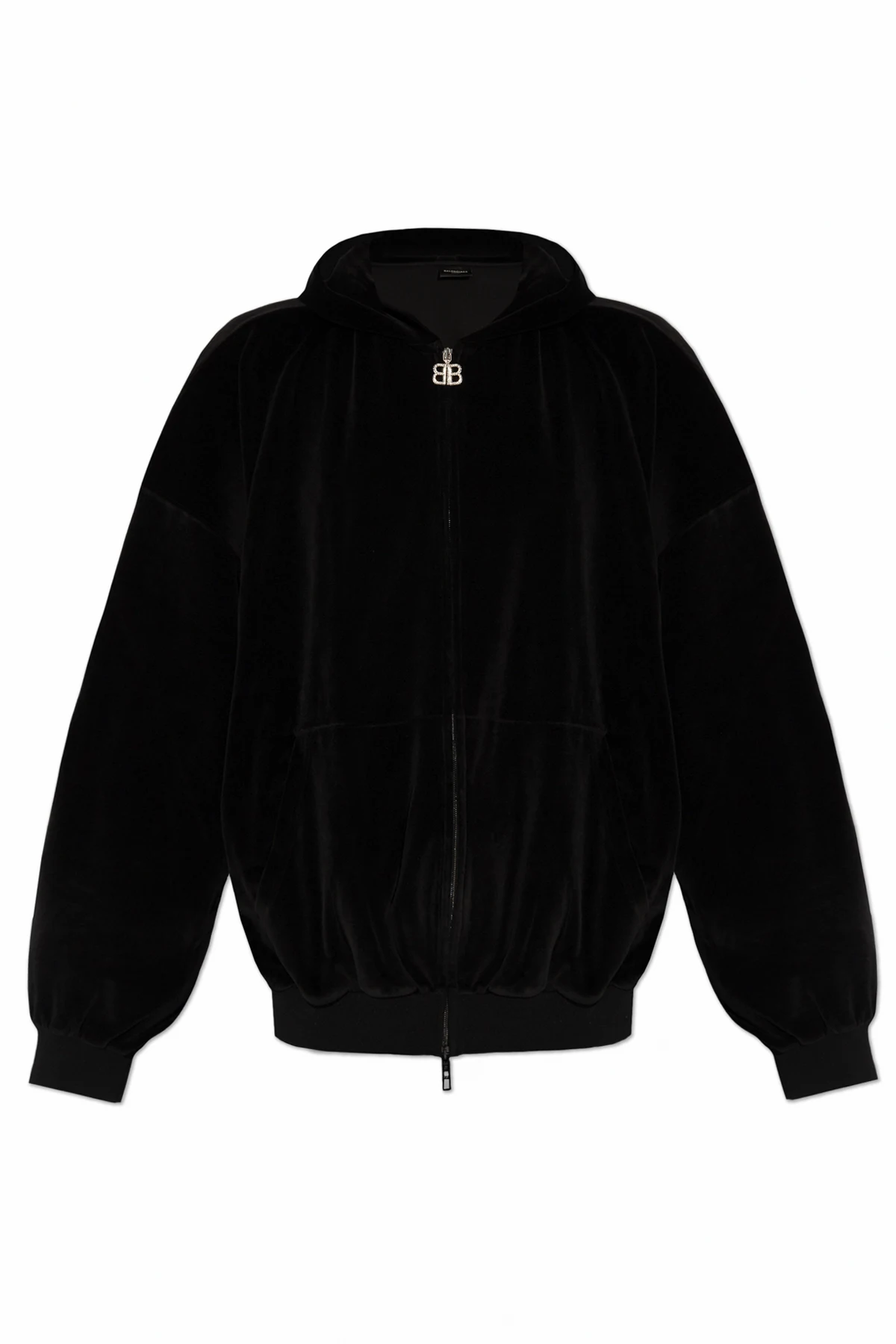 Samt-Sweatshirt mit Logo