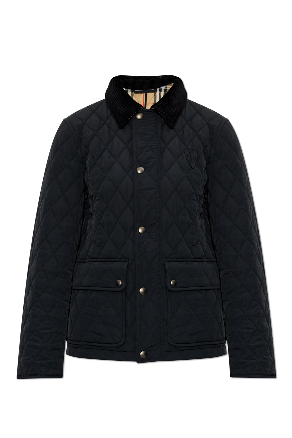 Gesteppt Jacke mit Cordkragen