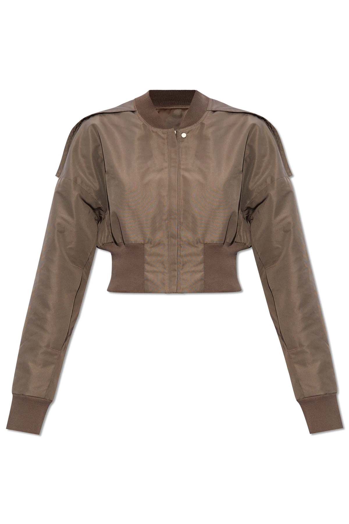 ‘Collage’ cropped bomber jacket