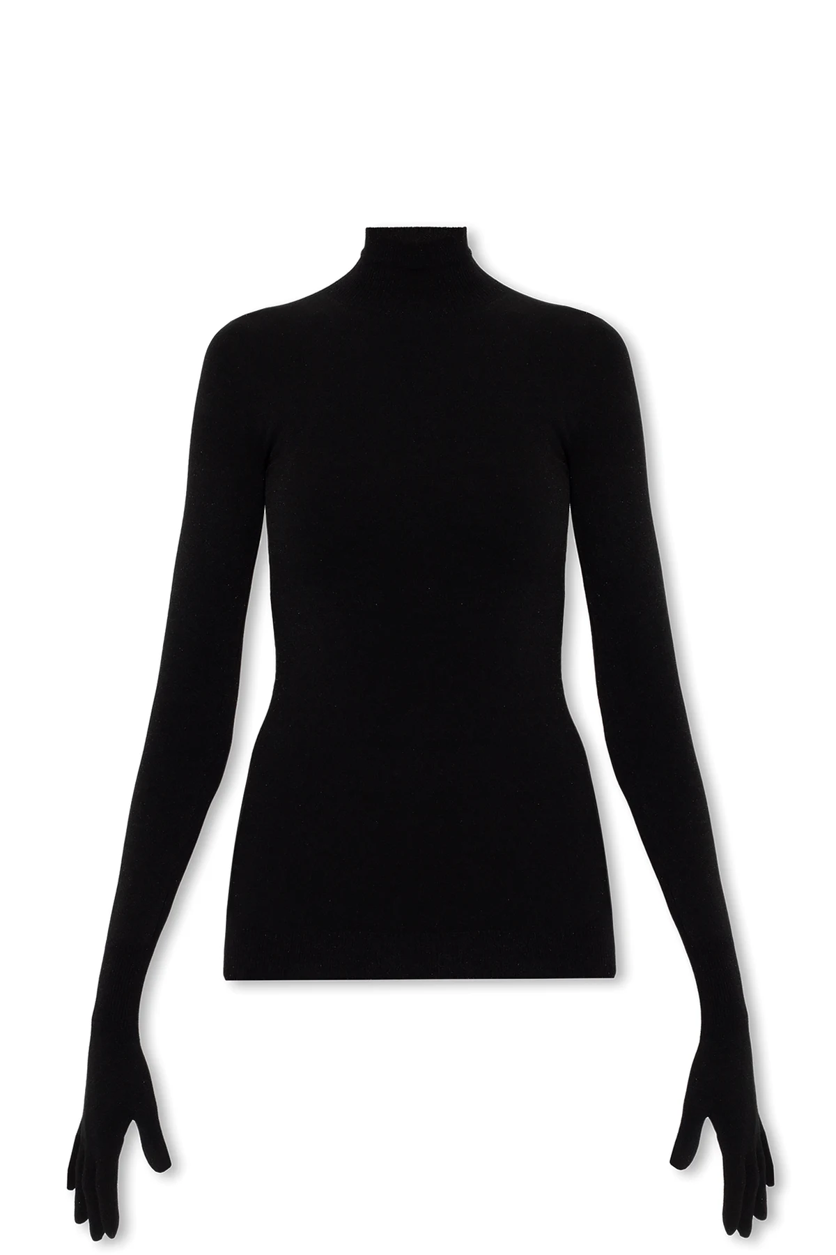 Turtleneck sweater with gloves