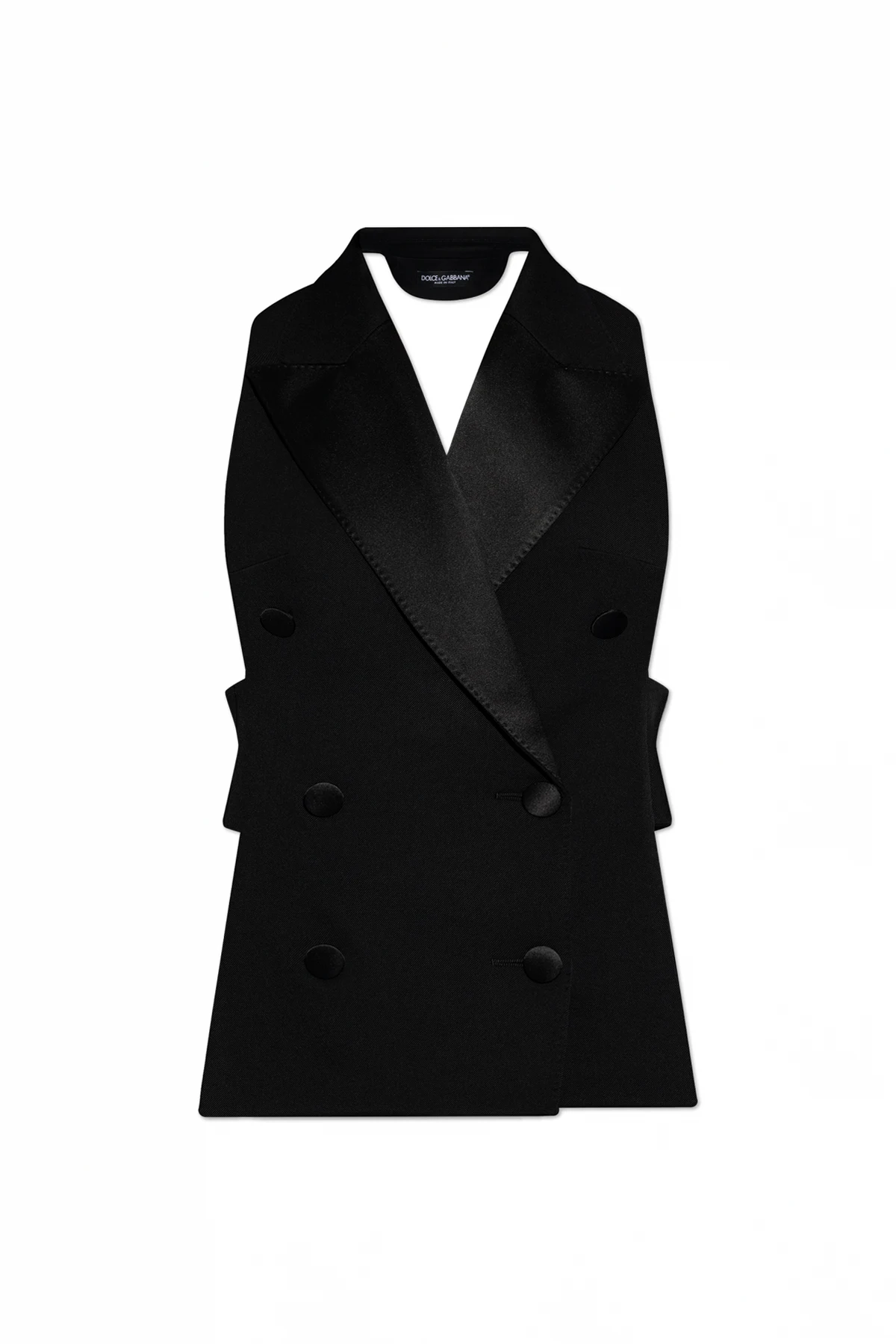 BLACK Double-breasted vest