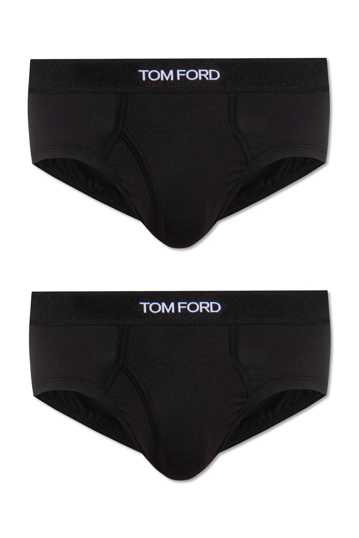 CZARNY Dwupak slipów z logo