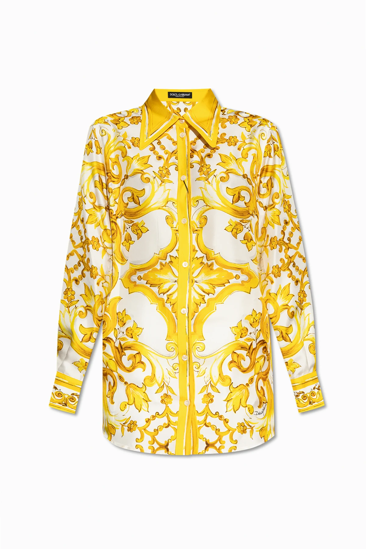 YELLOW  Shirt with 'Majolica' print