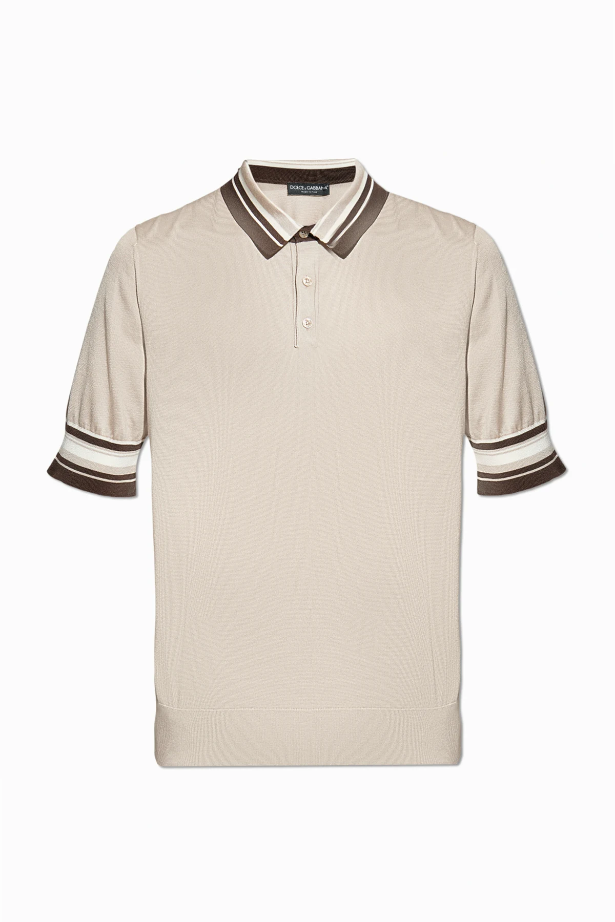 beige Polo with embroidered logo